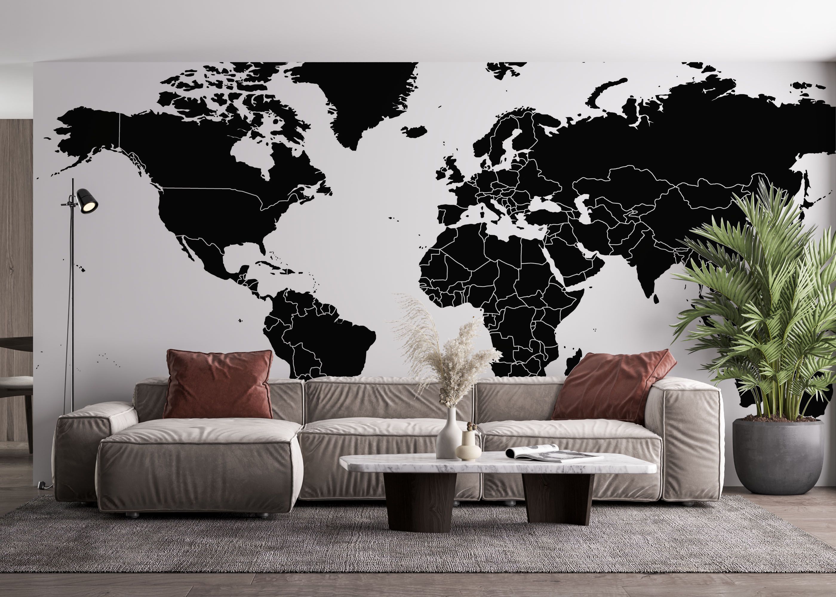 Black World Map mockup 4