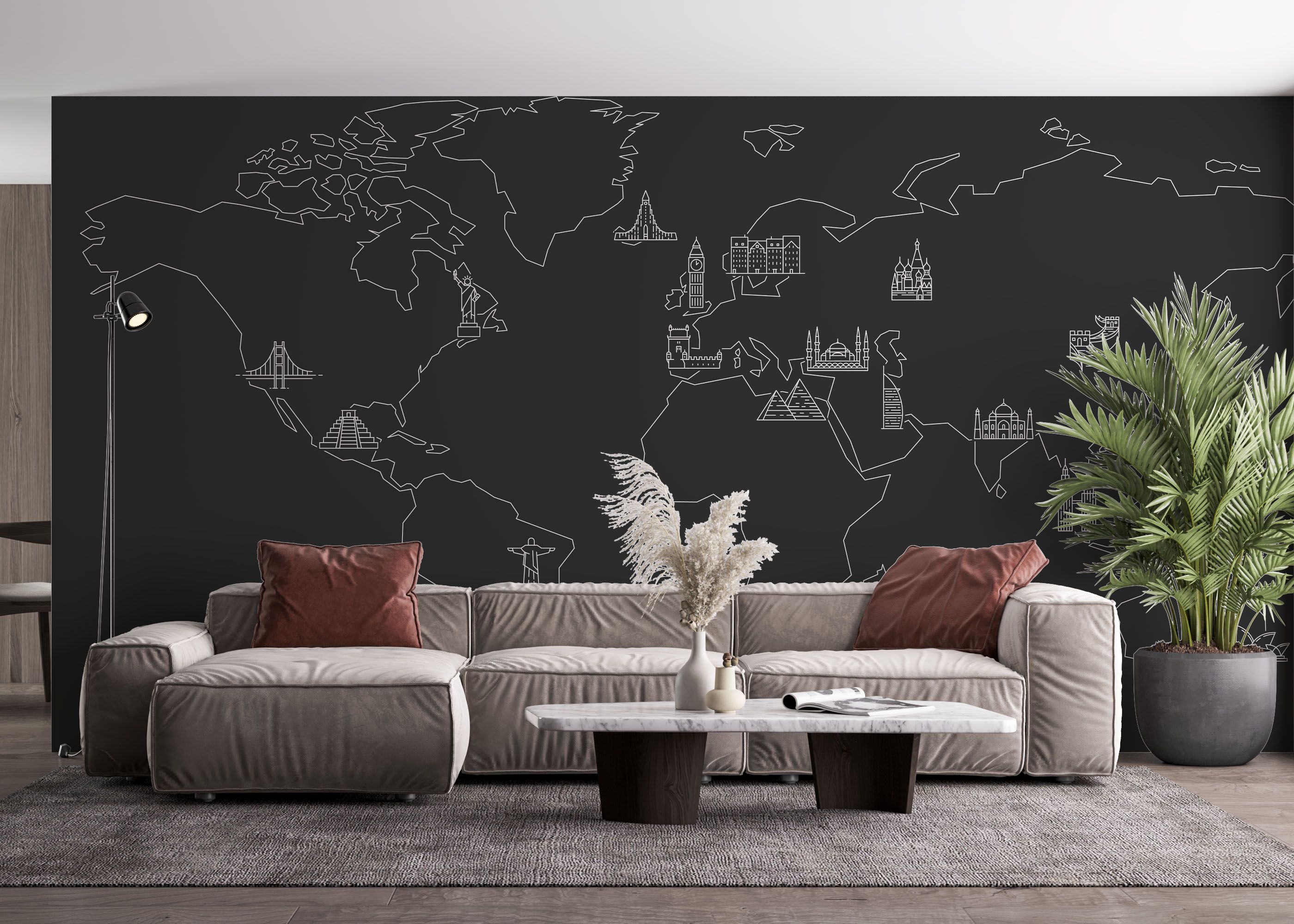 Grey White Map mockup 4
