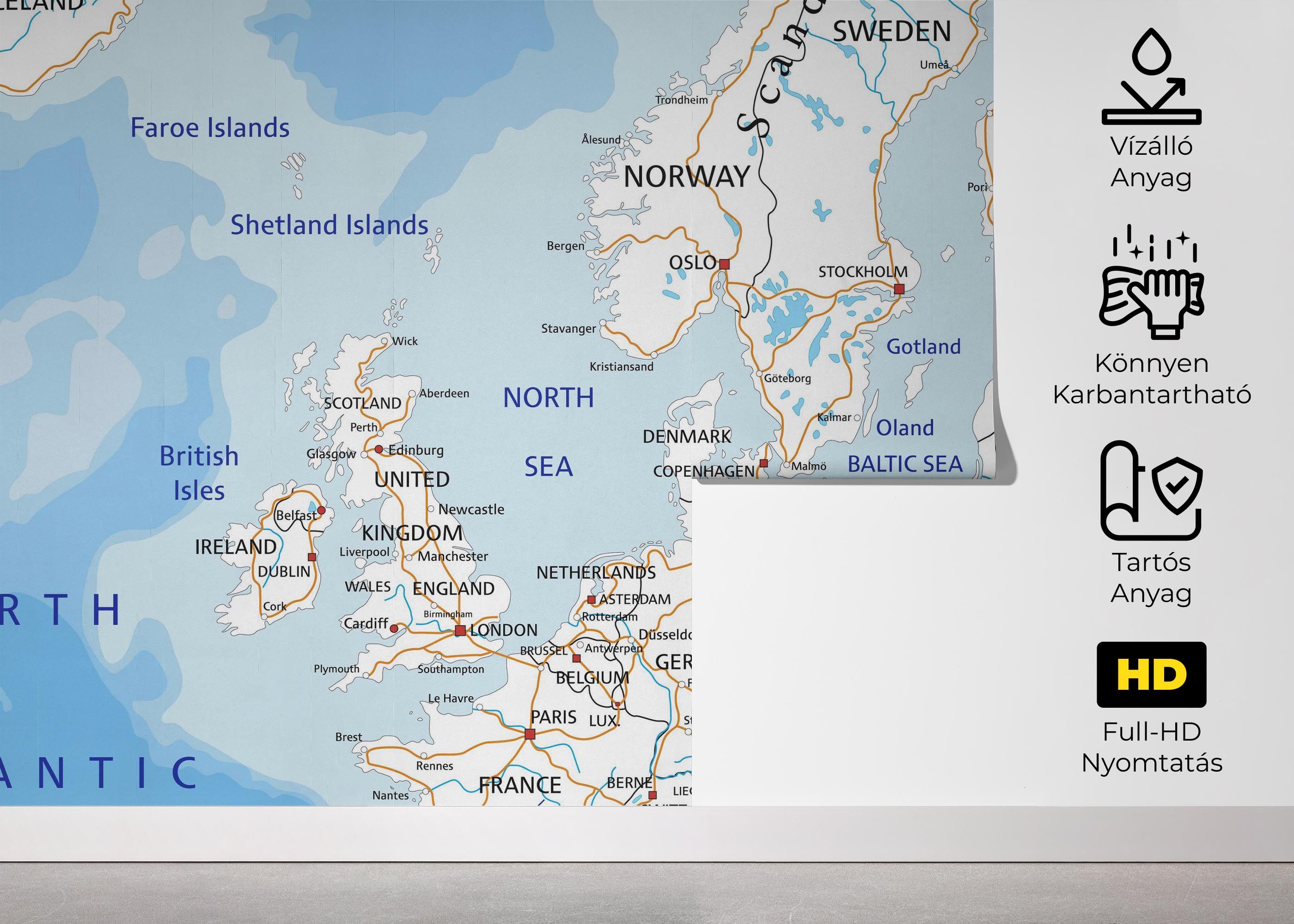 Blue Europe Map mockup 5