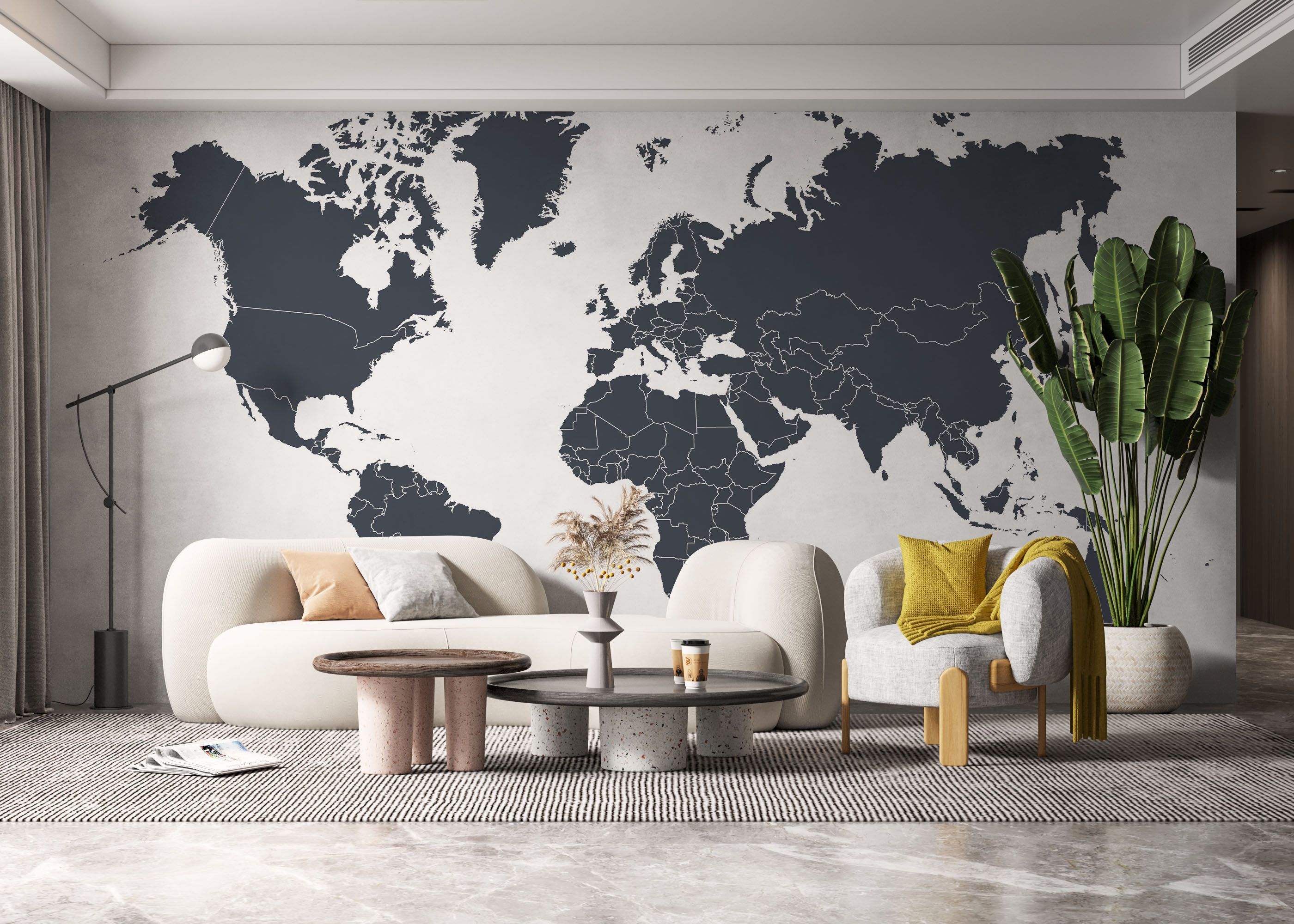 Grey World Map mockup 6
