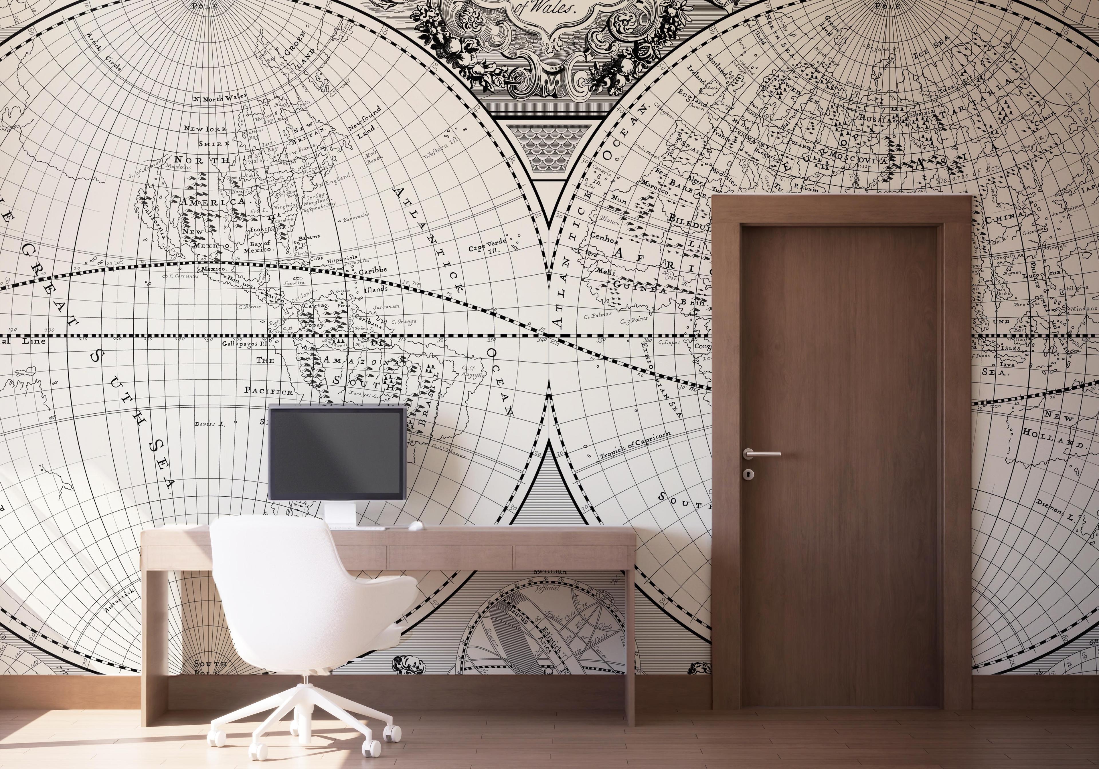 Fotótapéta Black Old Map mockup 1