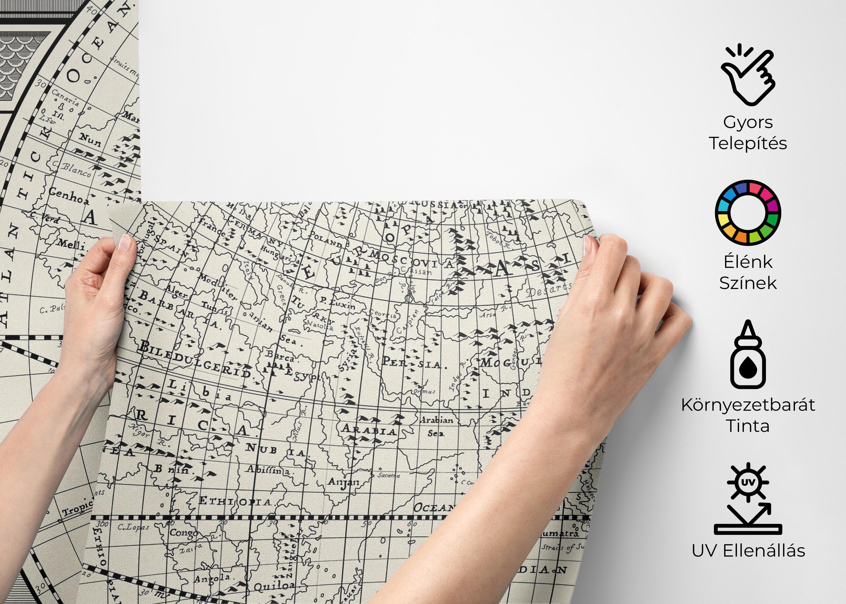 Fotótapéta Black Old Map mockup 2