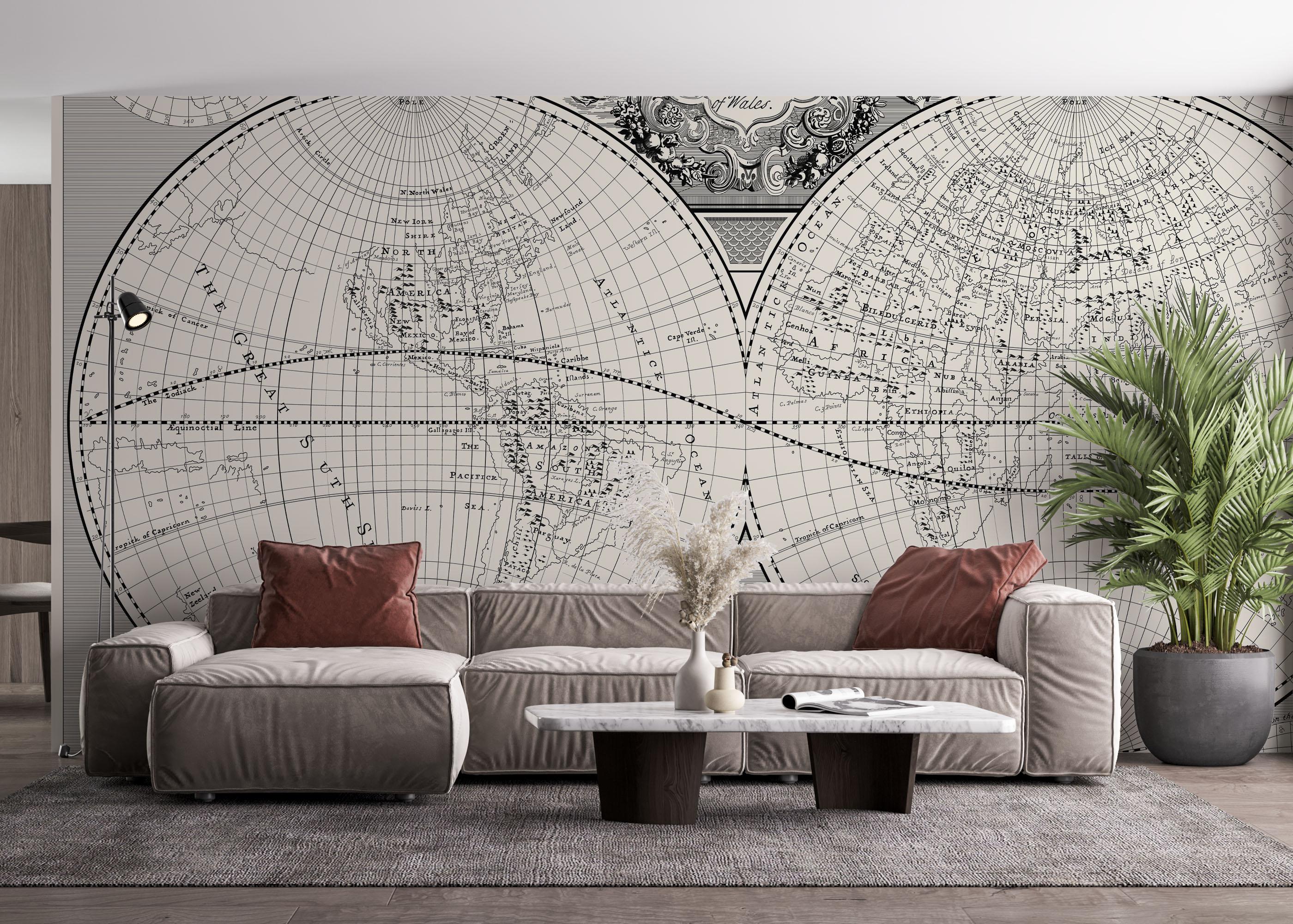 Fotótapéta Black Old Map mockup 4