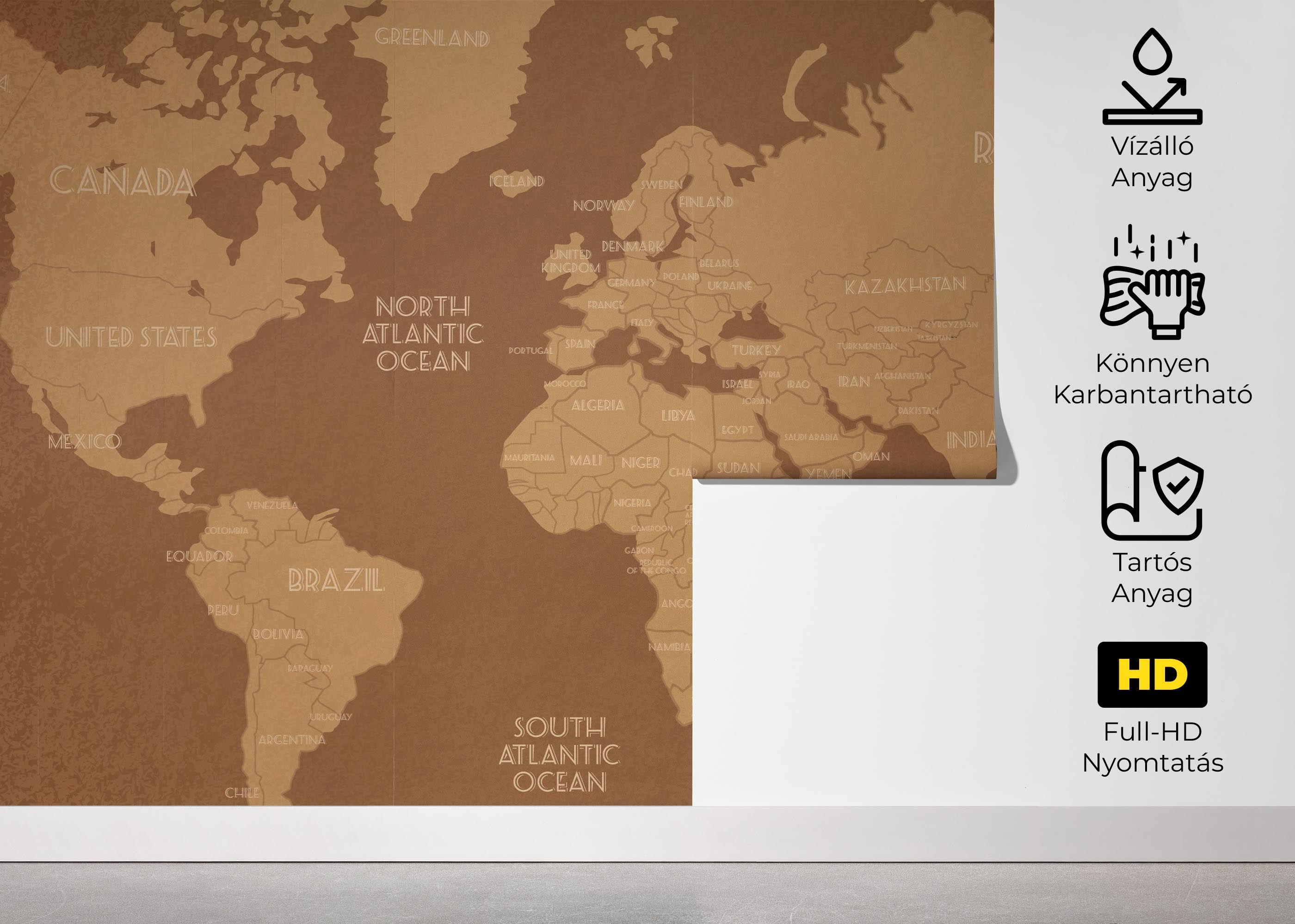 Brown World Map mockup 5