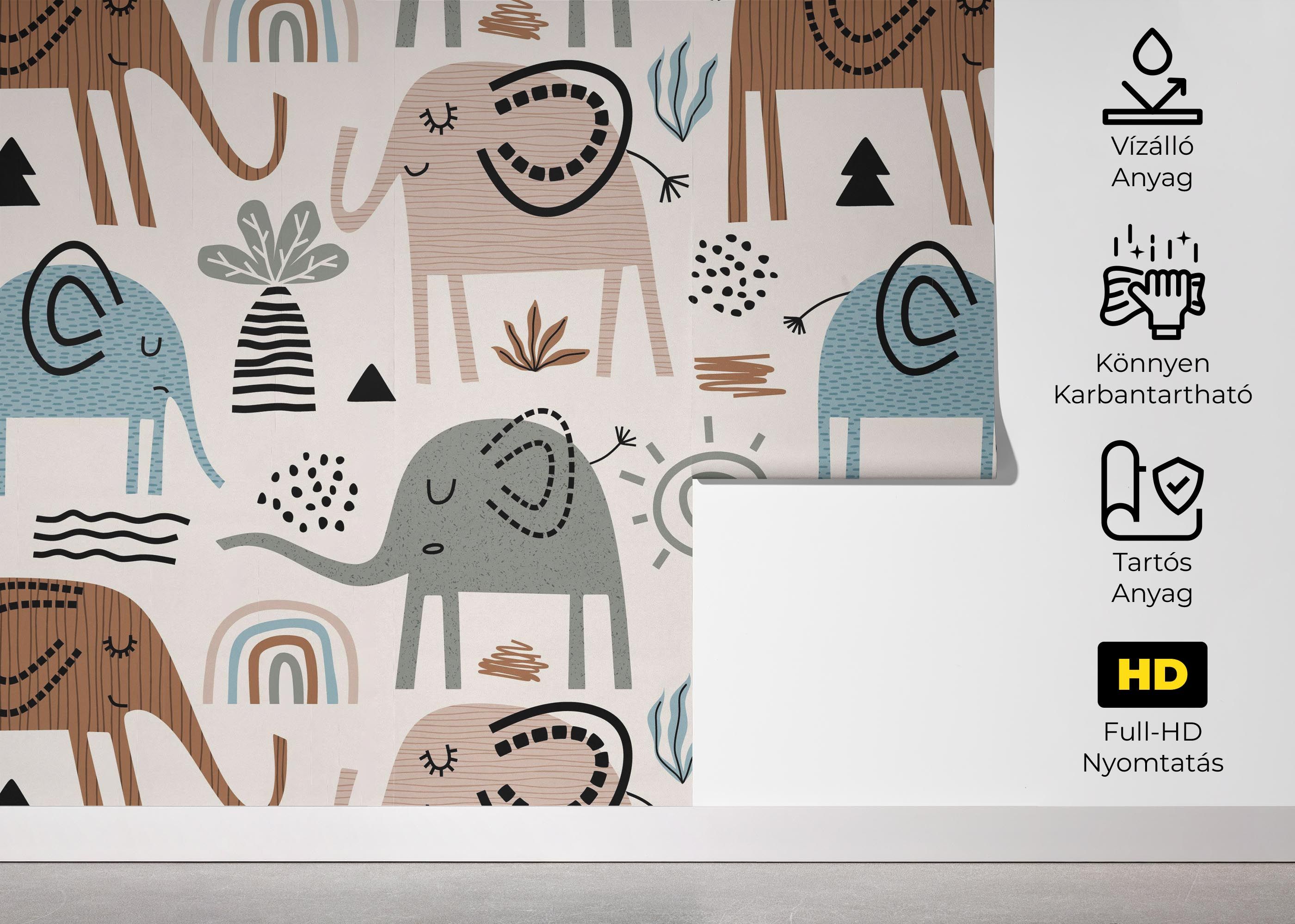 Cute Elephant Pattern mockup 5