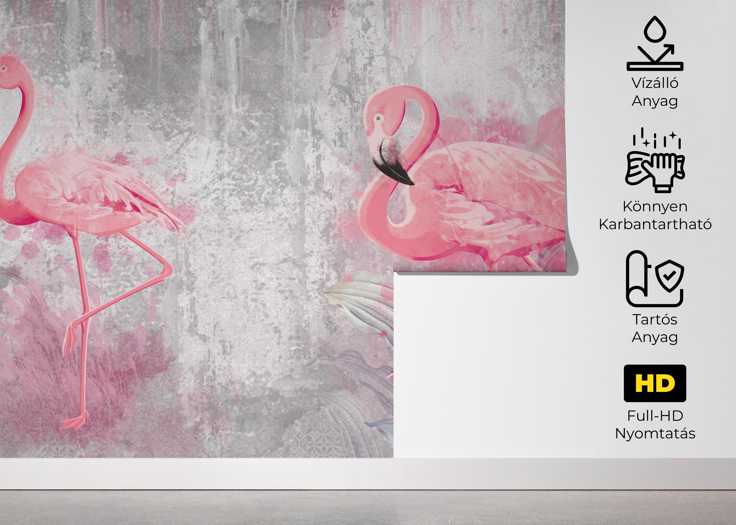 Fotótapéta Grungy Flamingo mockup 5