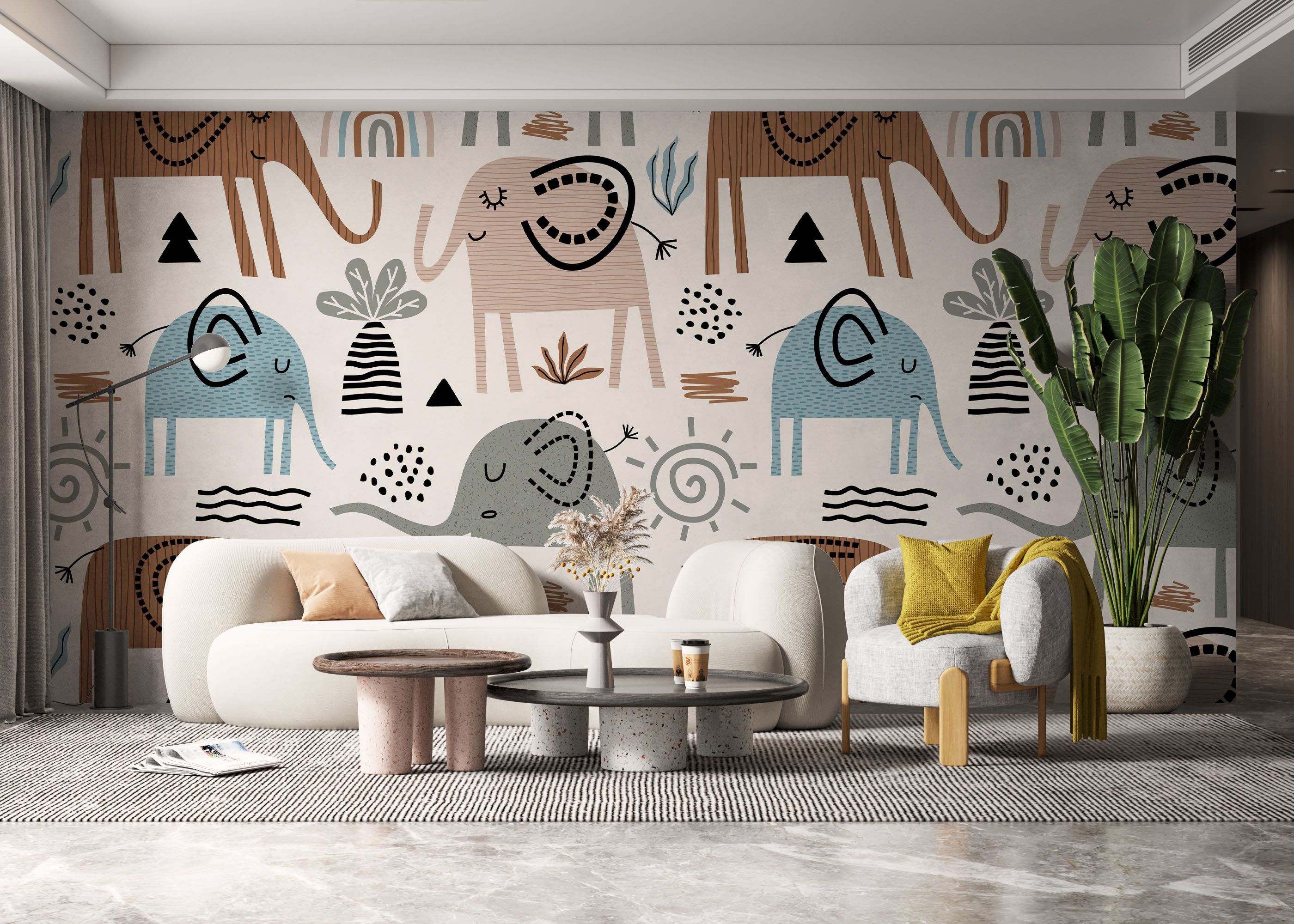 Cute Elephant Pattern mockup 6