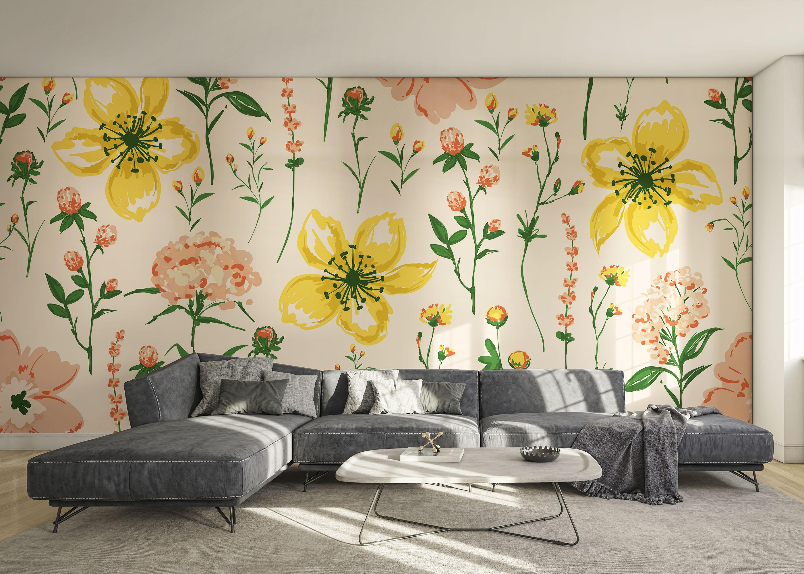 Fotótapéta Yellow Pink Flower mockup 0