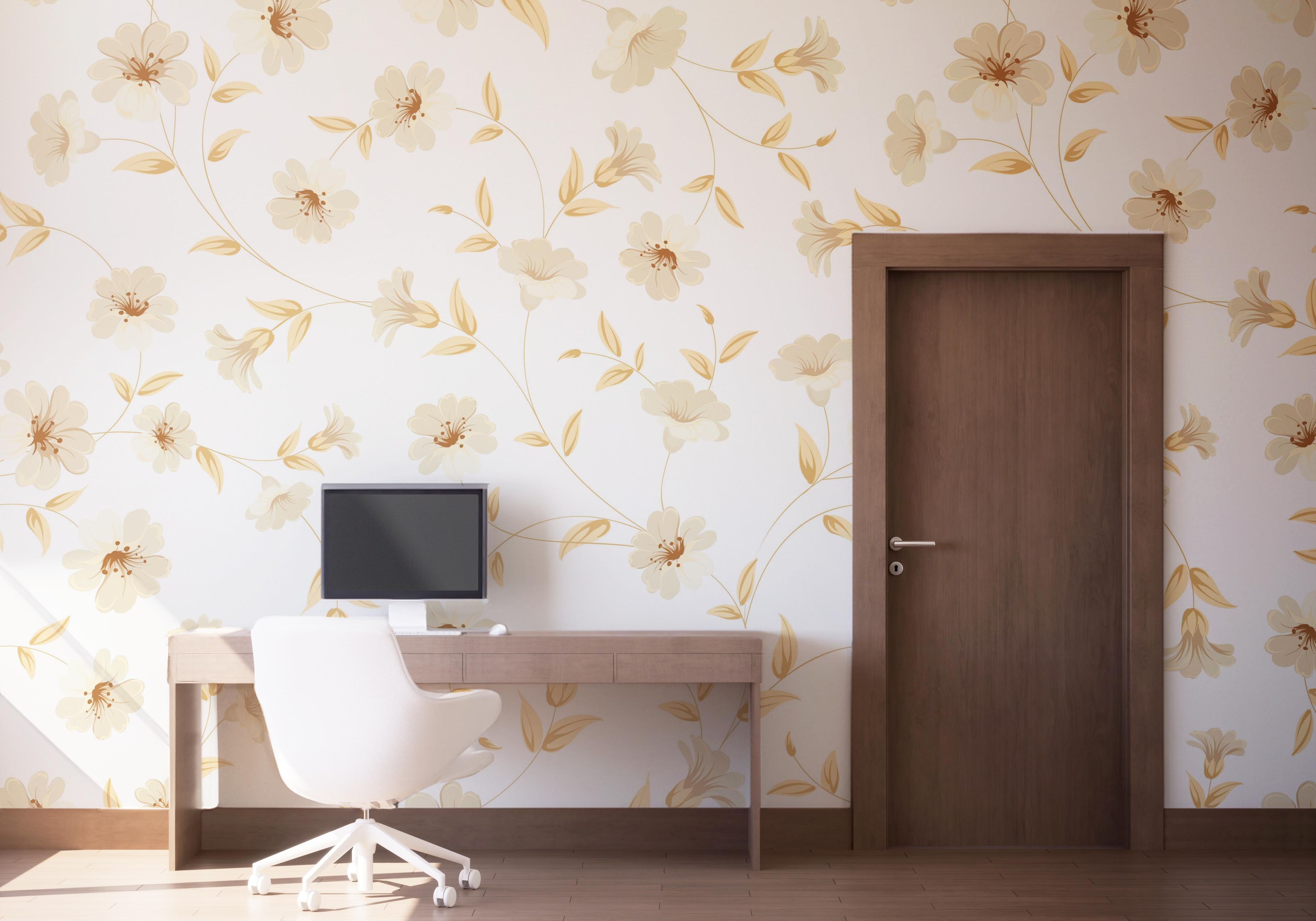 Cream Flower Pattern mockup 1