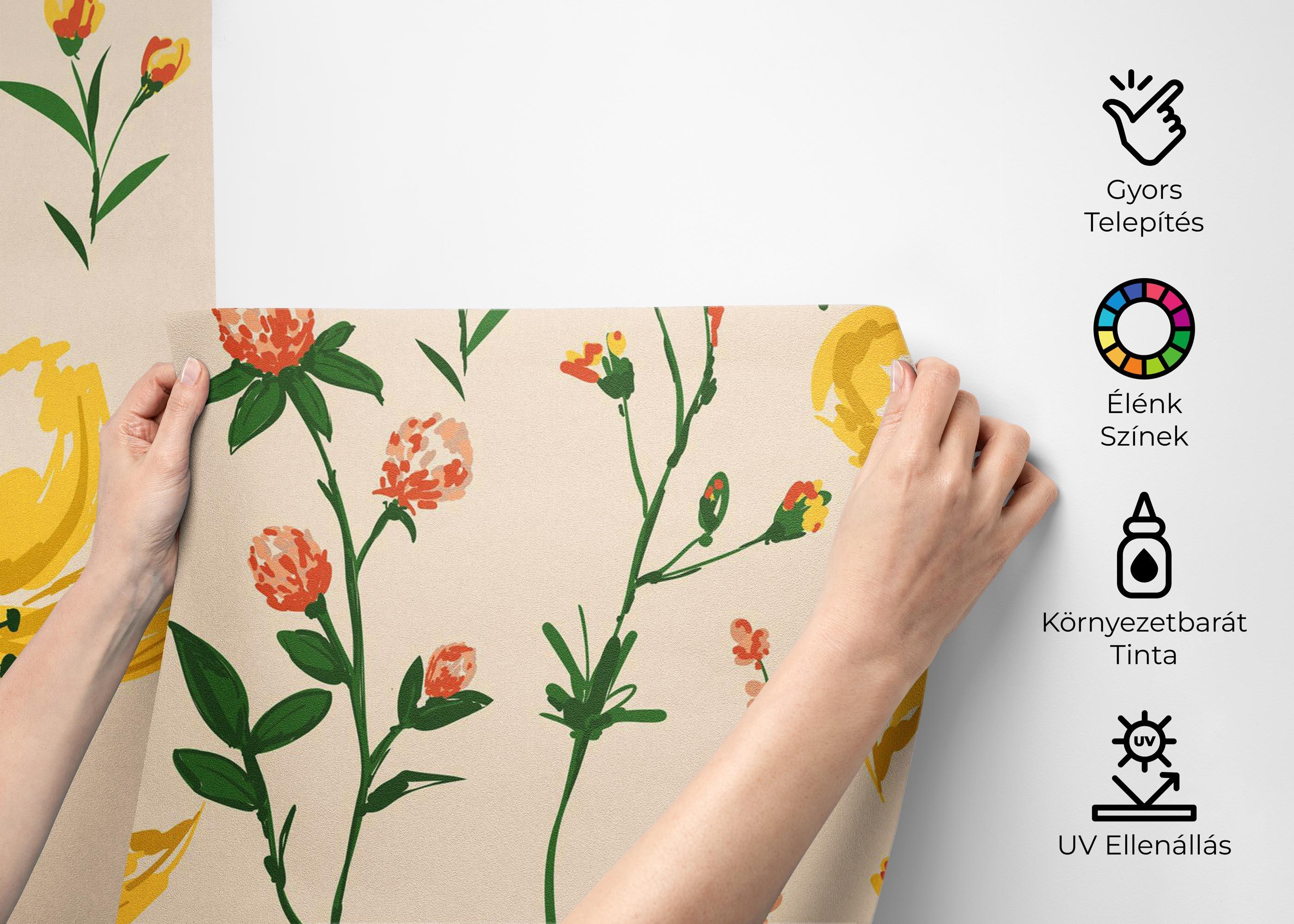 Fotótapéta Yellow Pink Flower mockup 2