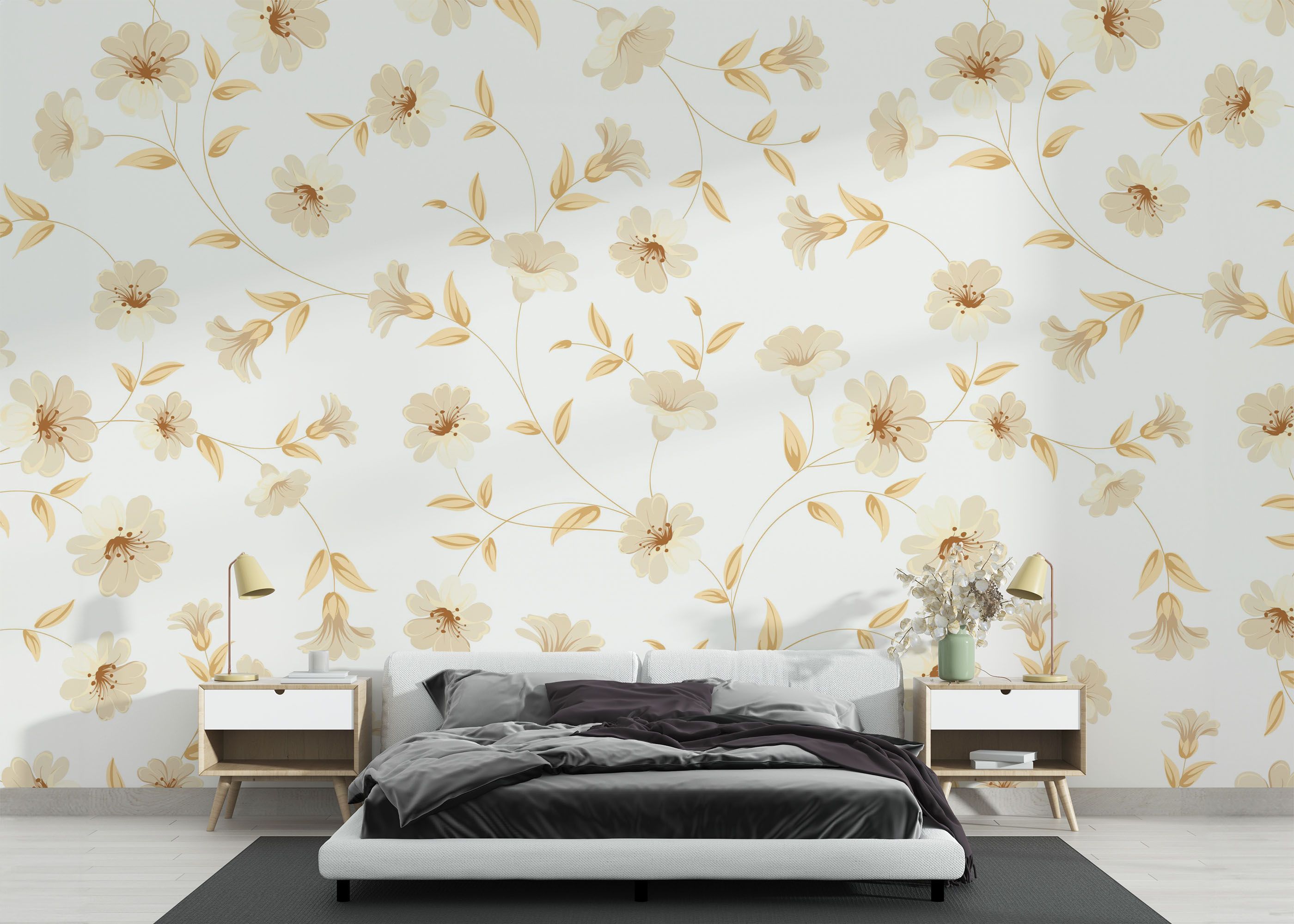 Cream Flower Pattern mockup 3