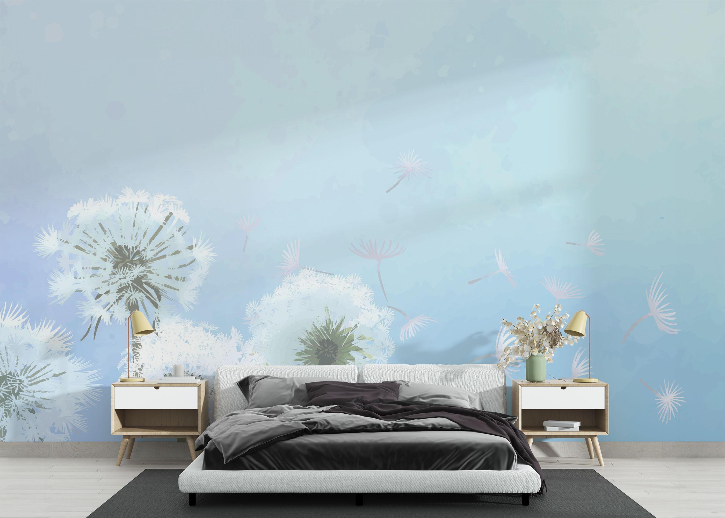 Fotótapéta Dandelion Blue Art.jpg mockup 3