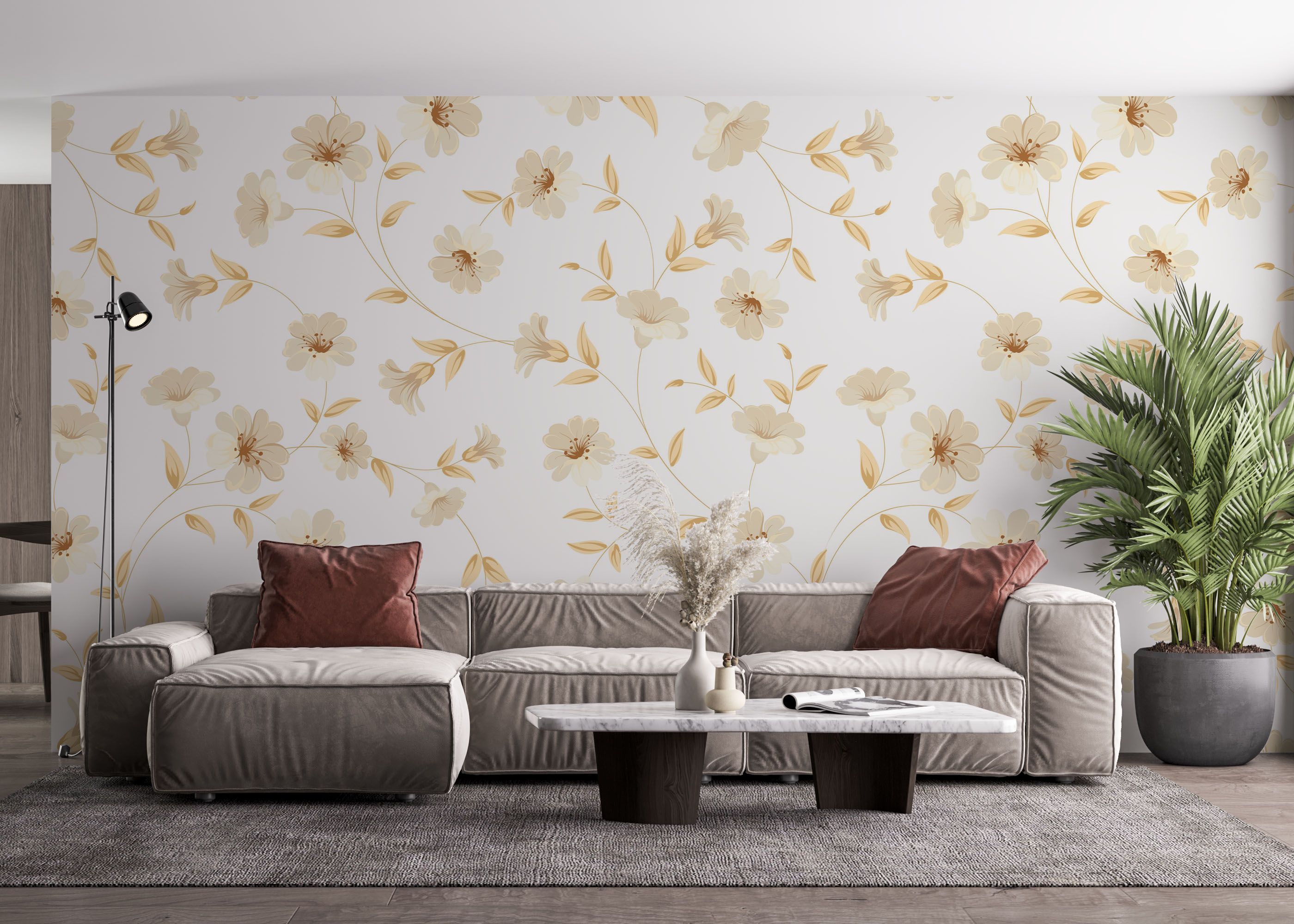 Cream Flower Pattern mockup 4