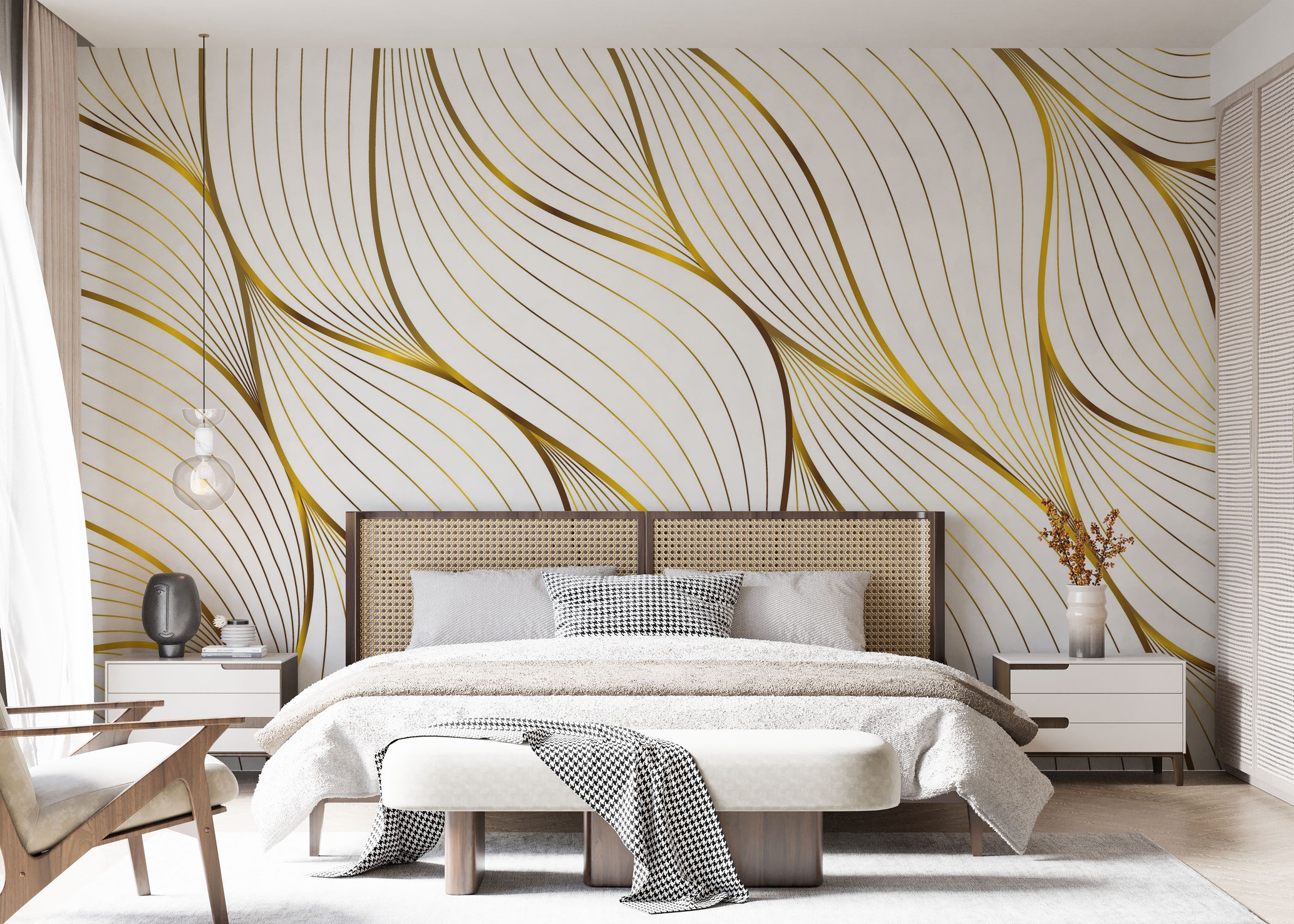 Abstract Gold Leaves mockup 7