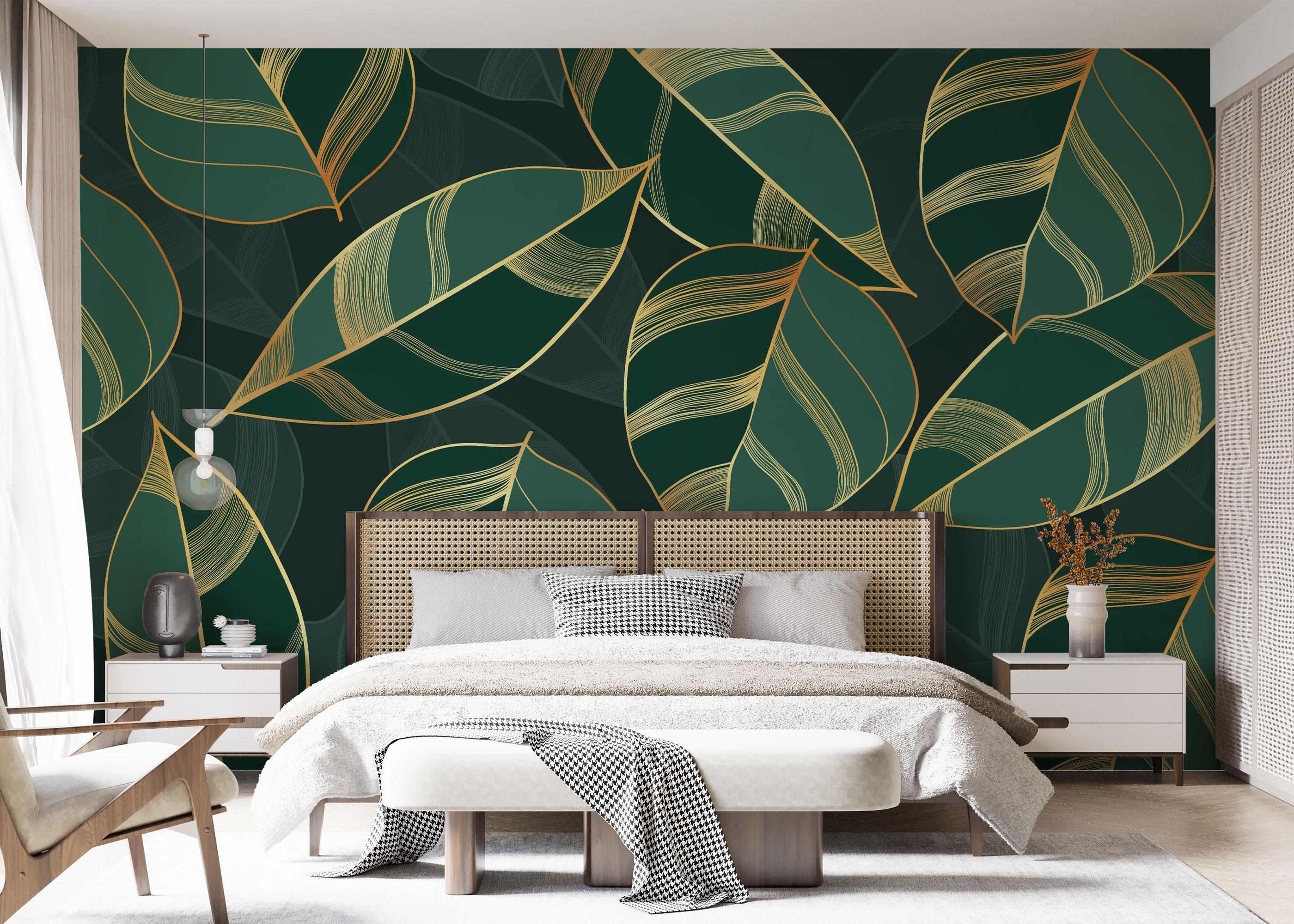 Fotótapéta Circle Green Leaves mockup 7