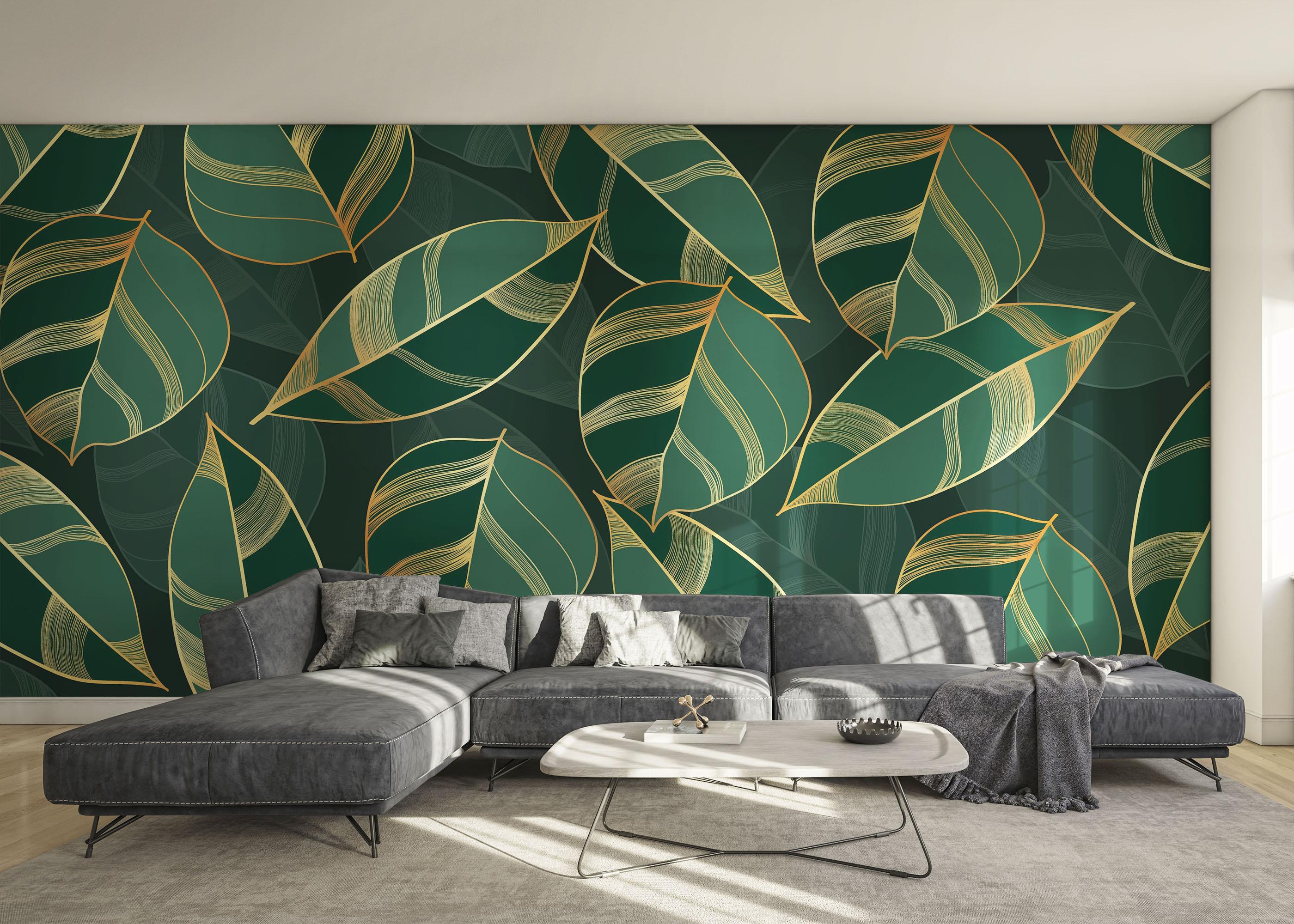 Fotótapéta Circle Green Leaves mockup 0