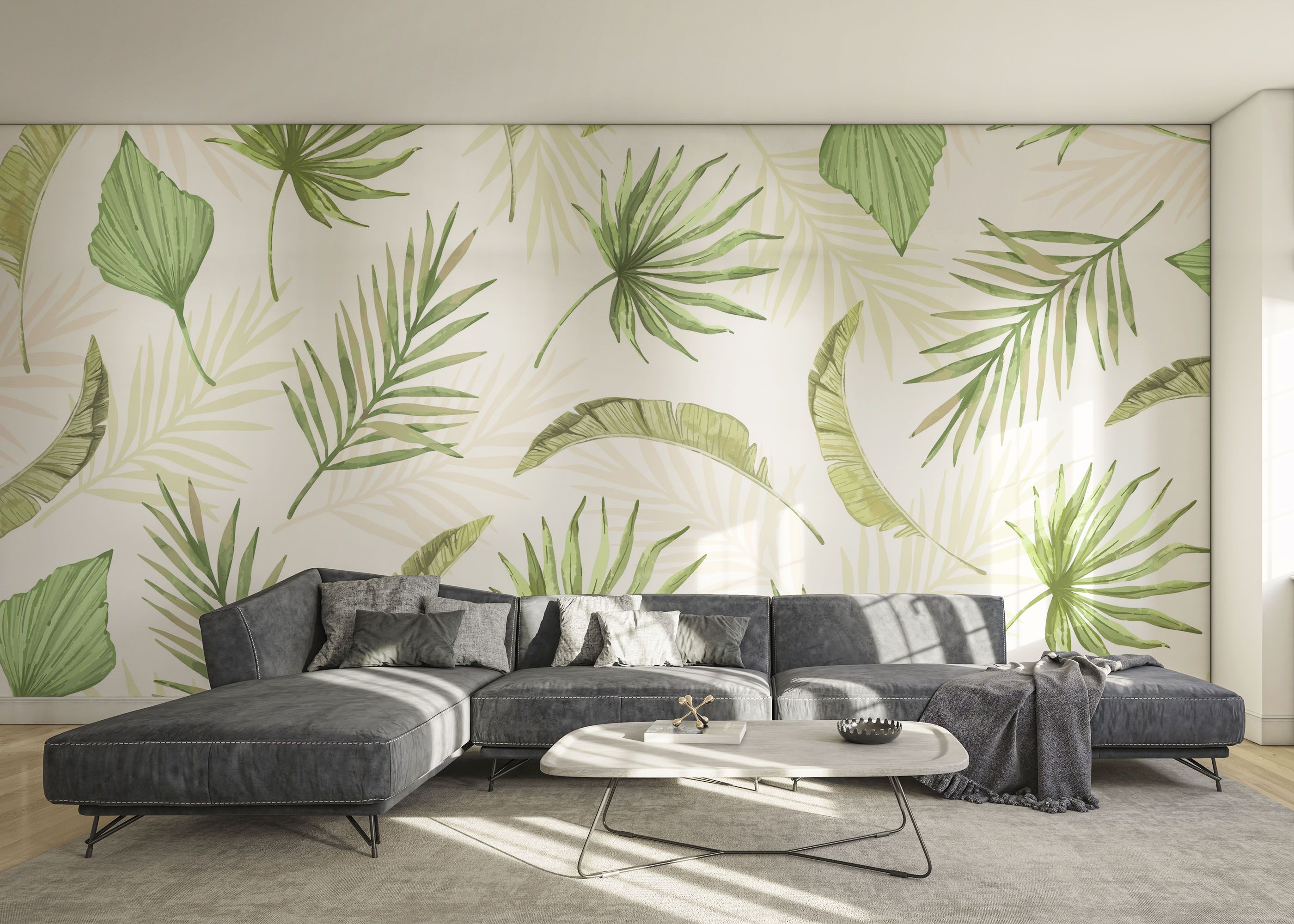 Floating Green Leaves mockup 0