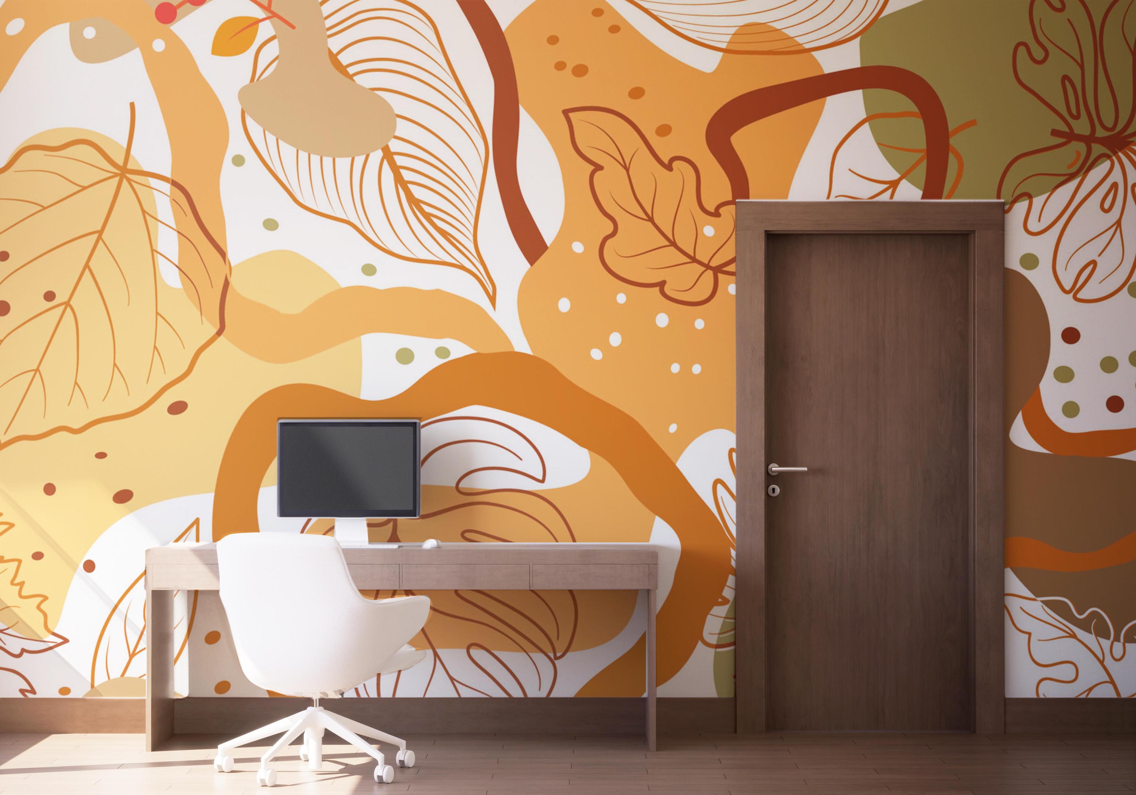 Fotótapéta Autumn Leaf Pattern mockup 1