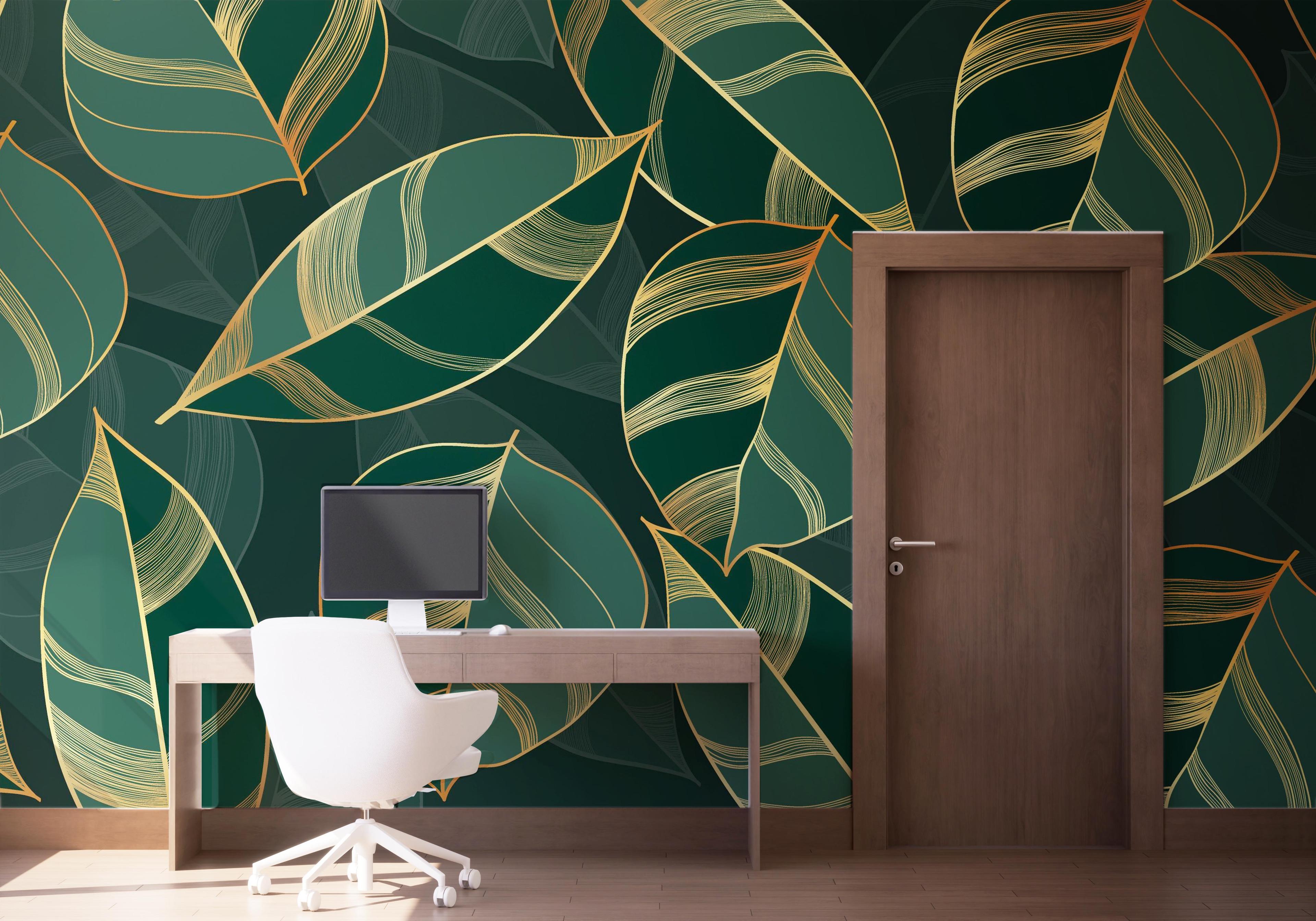 Fotótapéta Circle Green Leaves mockup 1