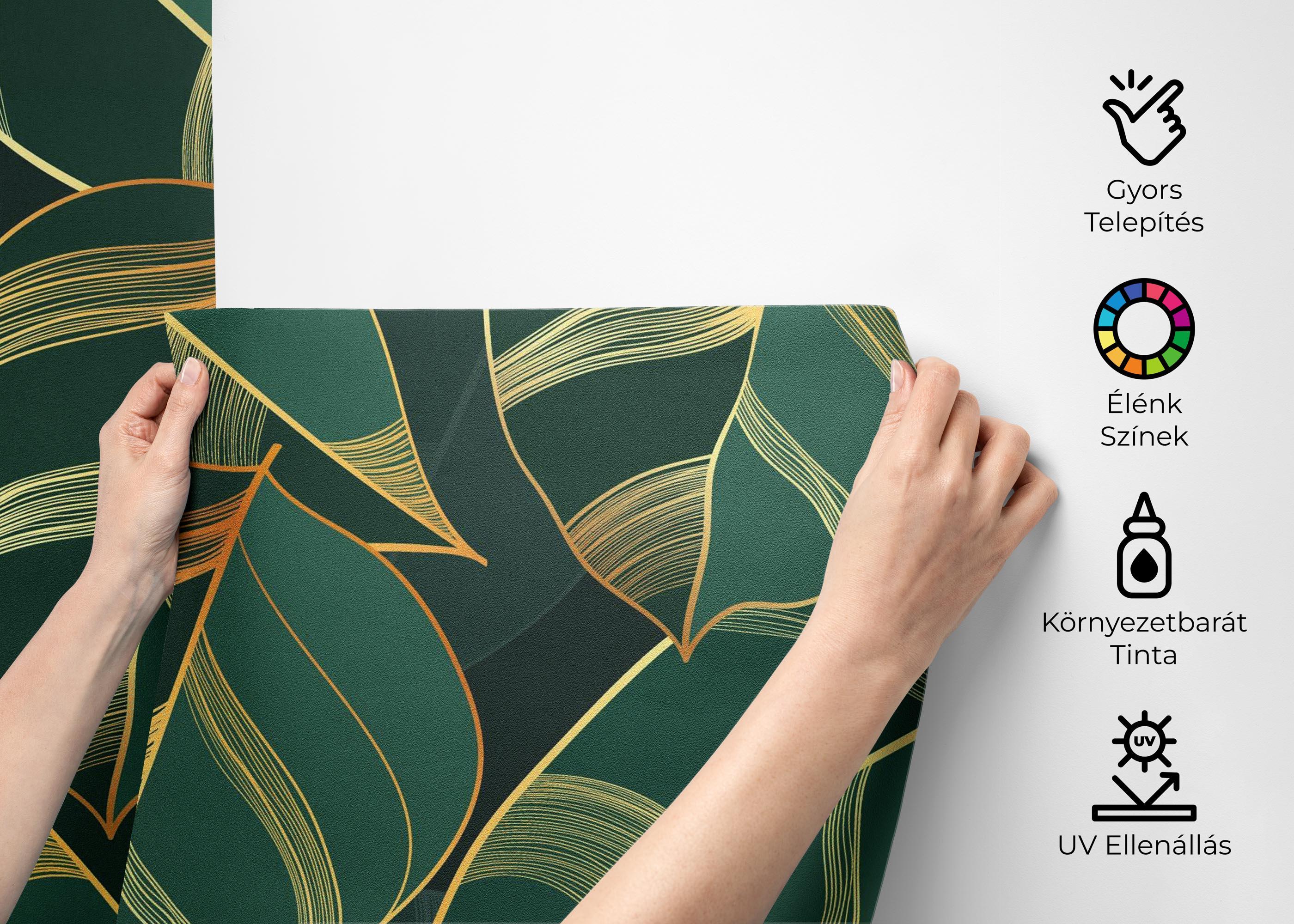 Fotótapéta Circle Green Leaves mockup 2