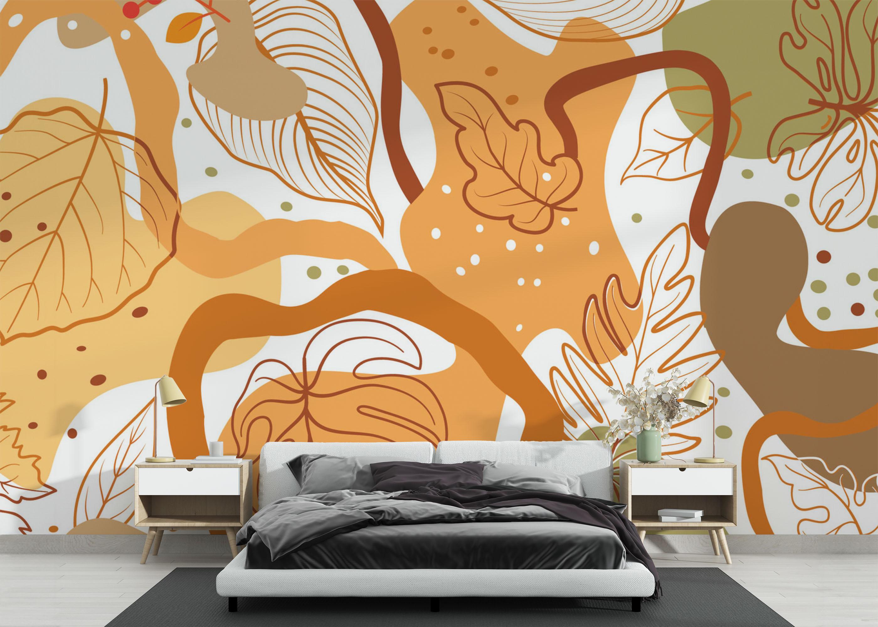 Fotótapéta Autumn Leaf Pattern mockup 3