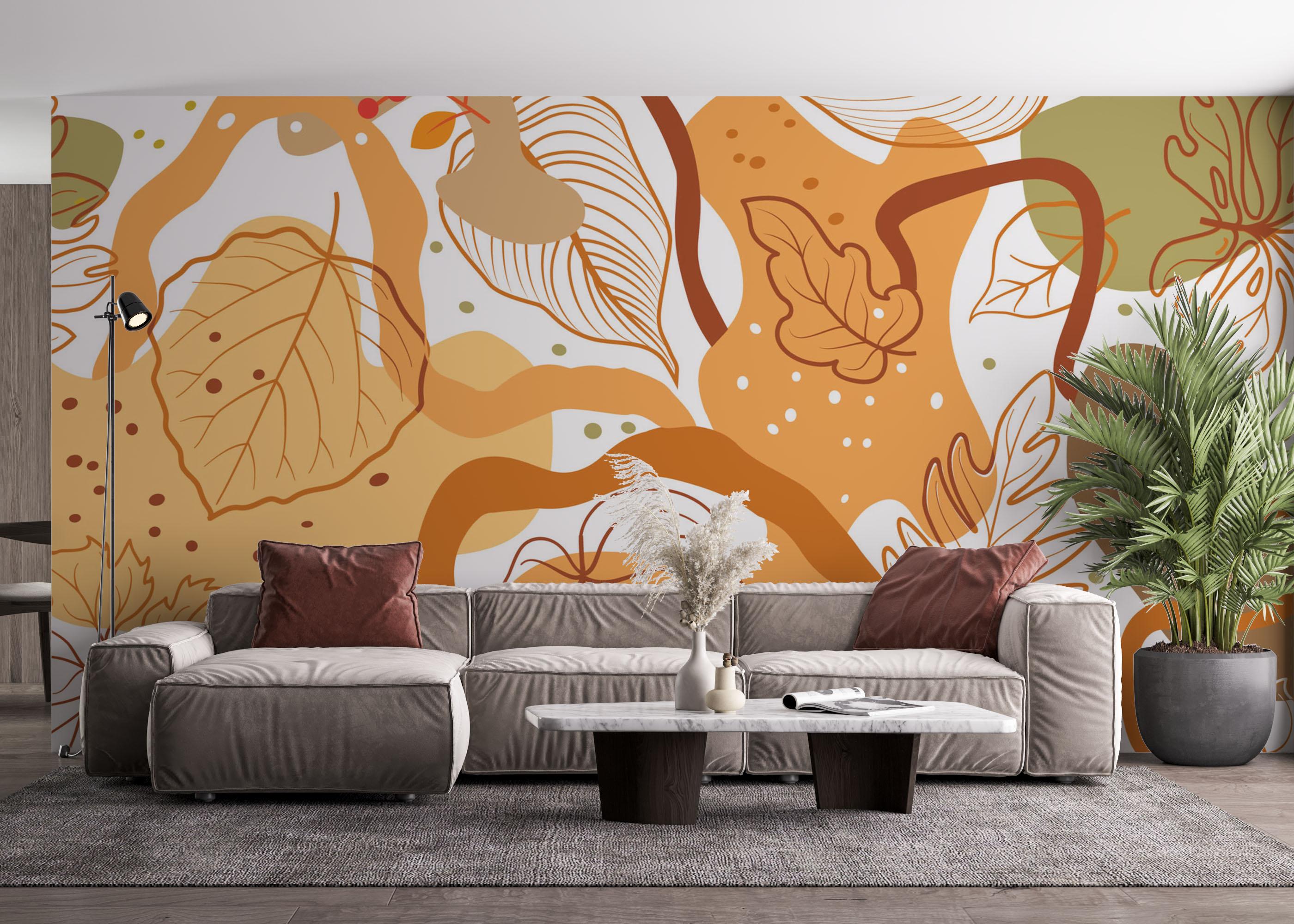 Fotótapéta Autumn Leaf Pattern mockup 4