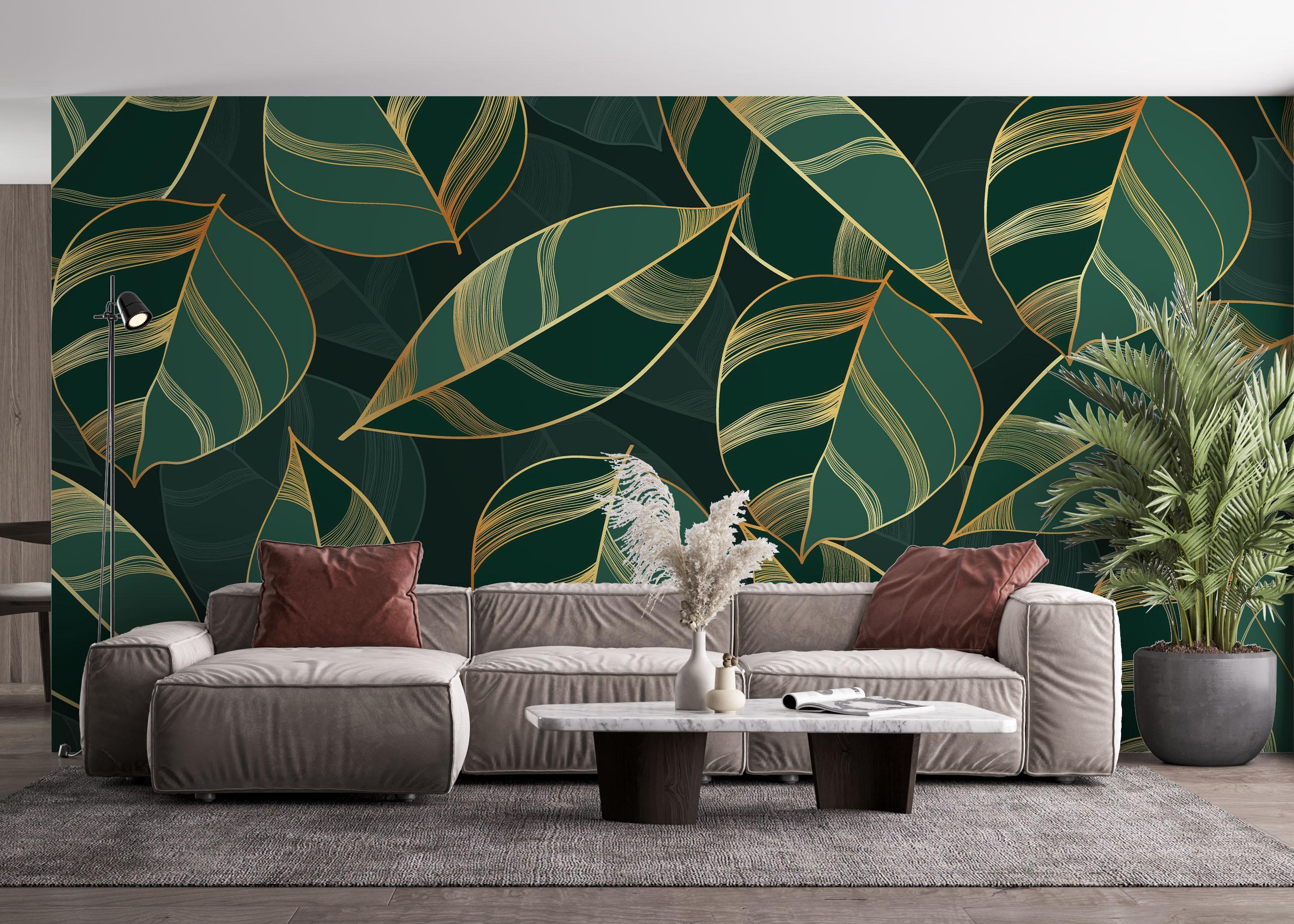 Fotótapéta Circle Green Leaves mockup 4