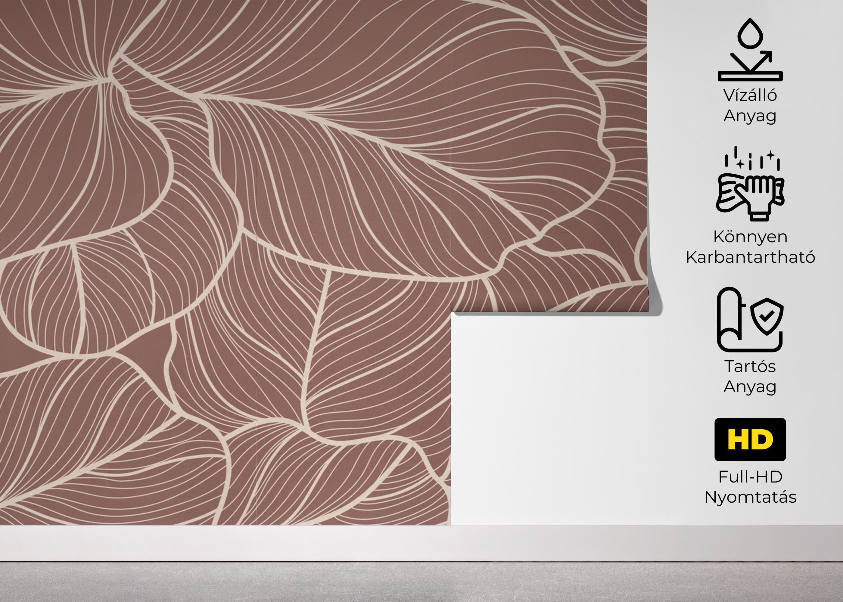 Fotótapéta Pink Leaf Wall mockup 5