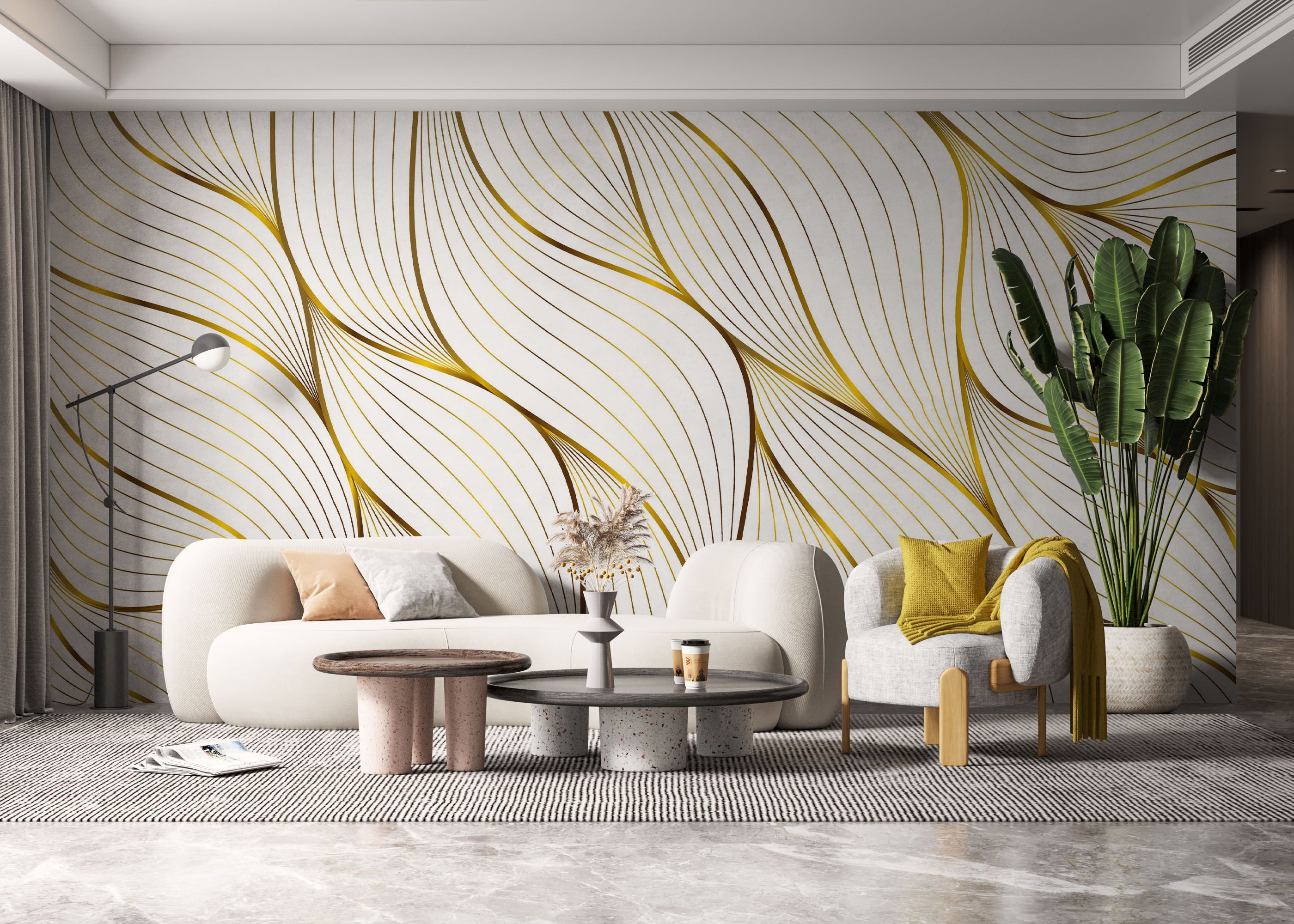 Abstract Gold Leaves mockup 6