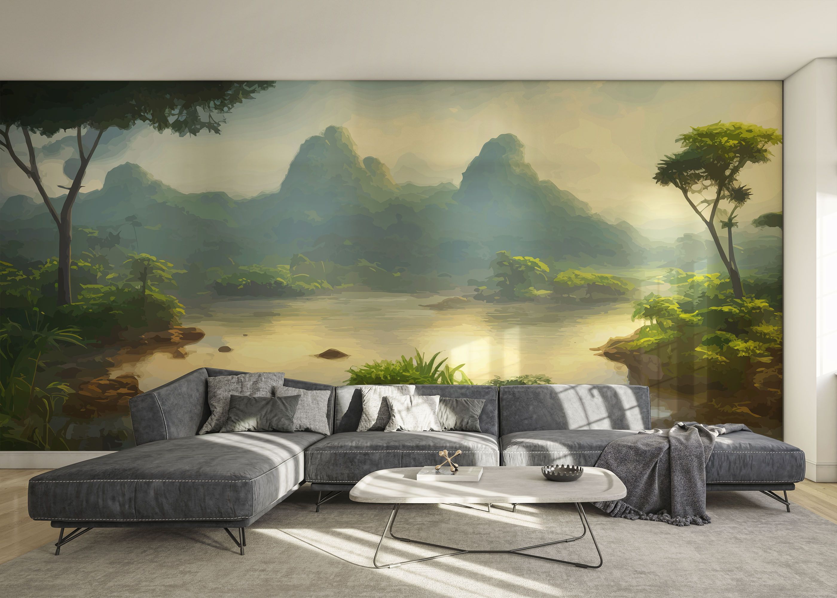 Beautiful Jungle Lake mockup 0