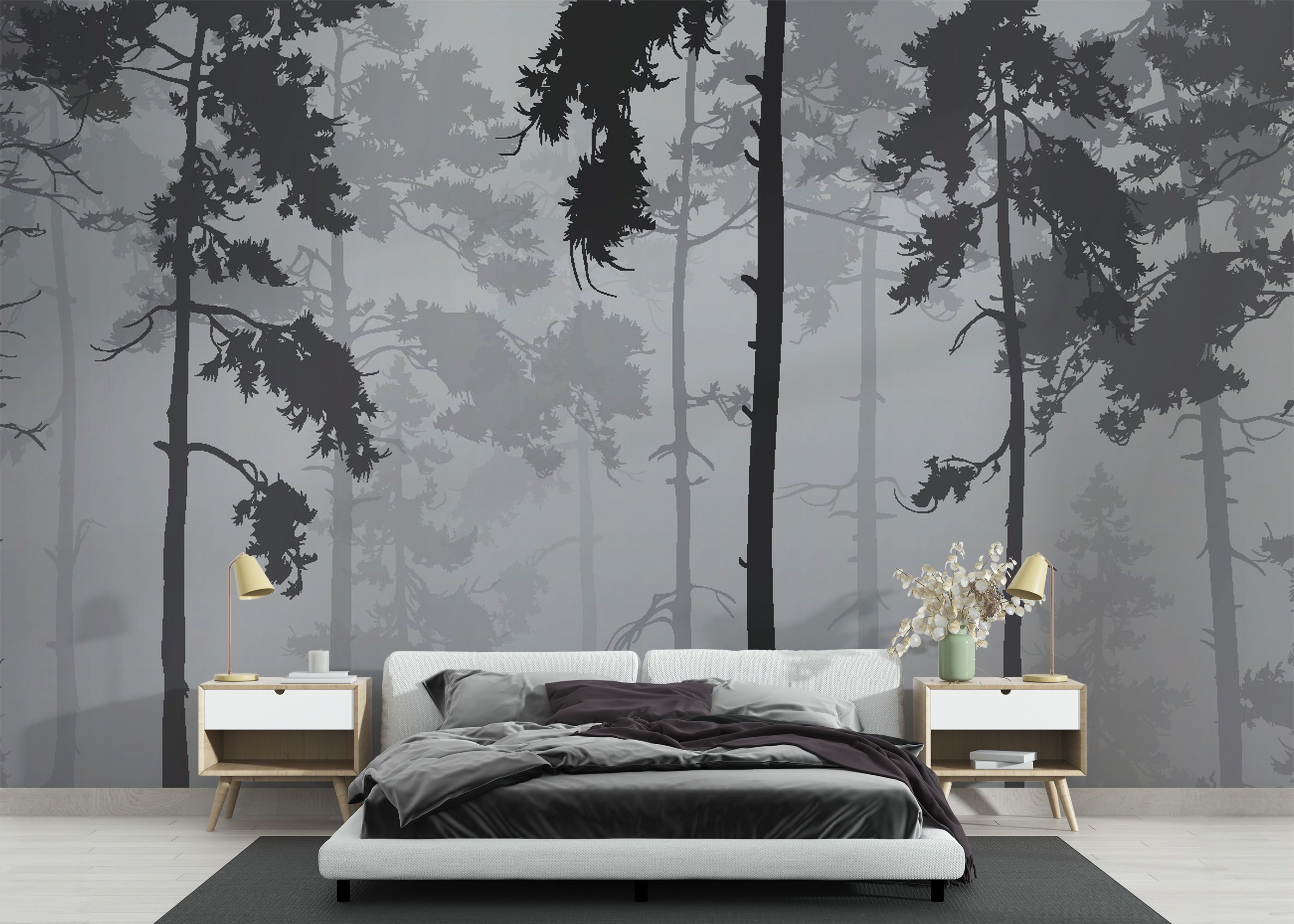 Grey Foggy Forest mockup 3