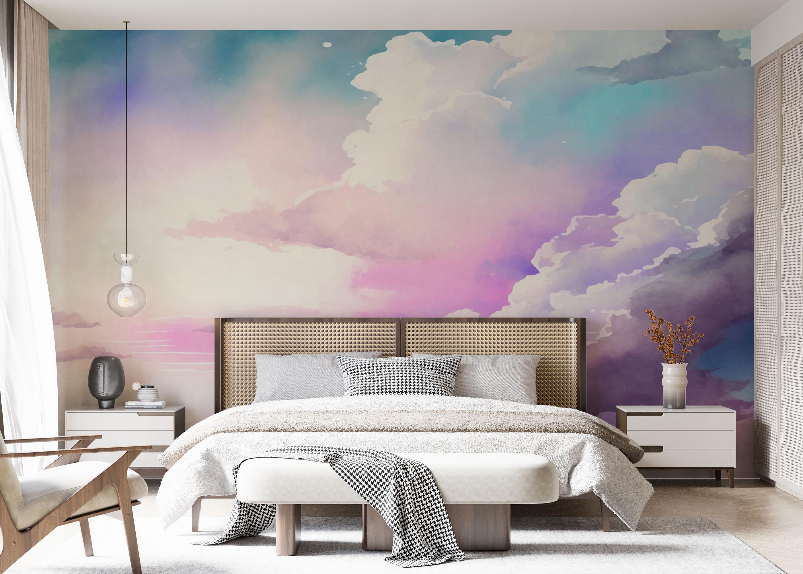 Fotótapéta Watercolor Purple Sky mockup 7