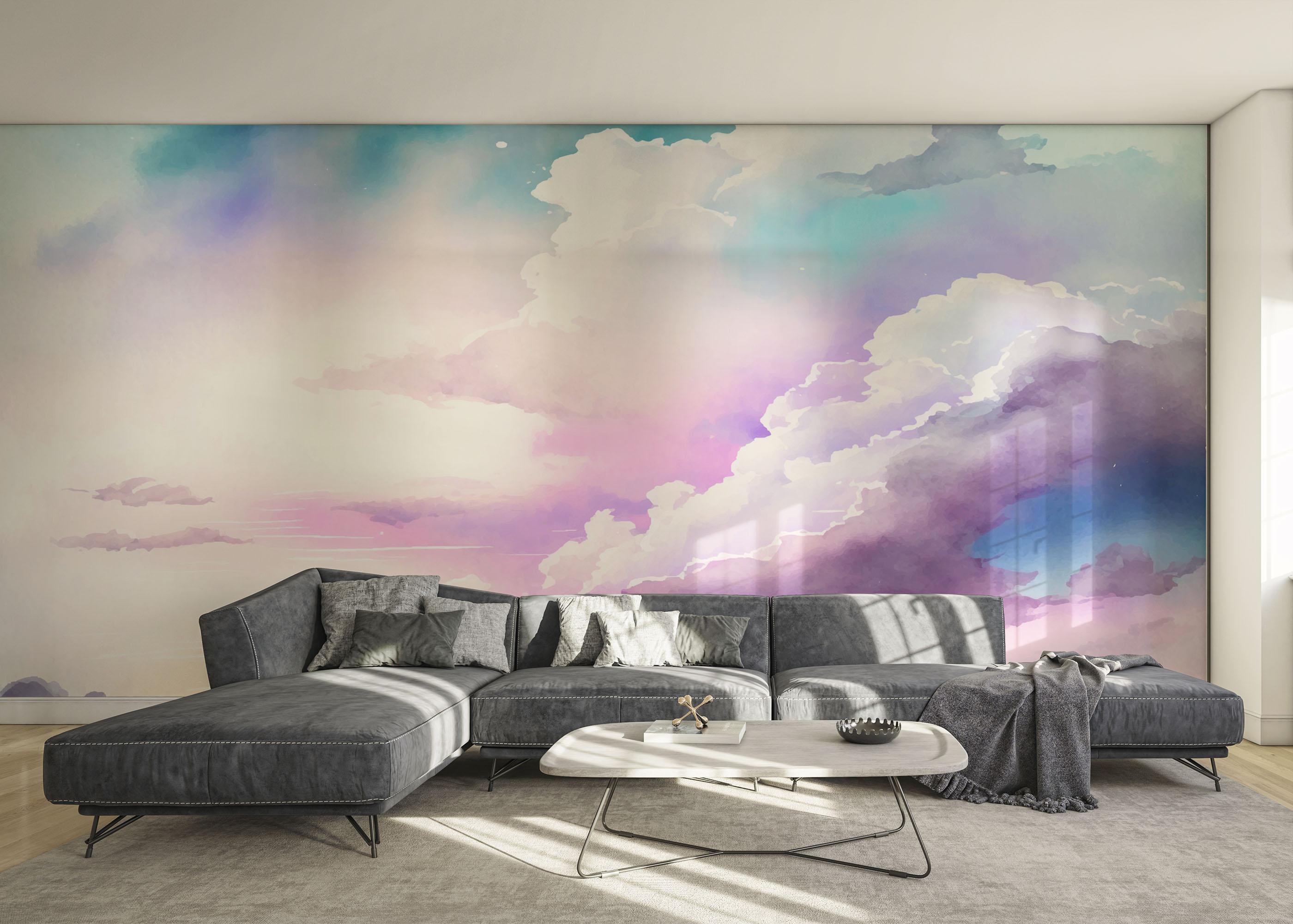 Fotótapéta Watercolor Purple Sky mockup 0