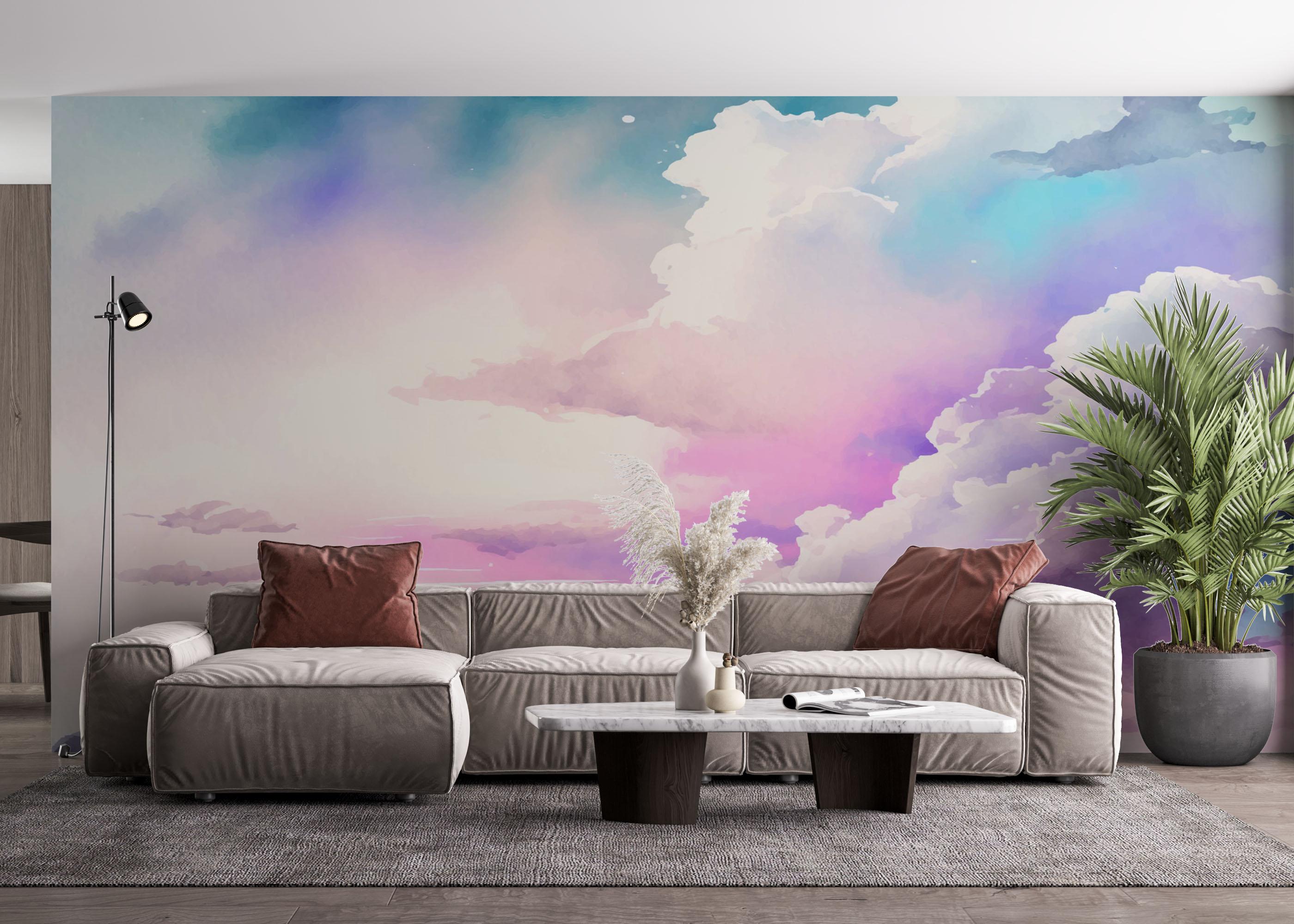 Fotótapéta Watercolor Purple Sky mockup 4