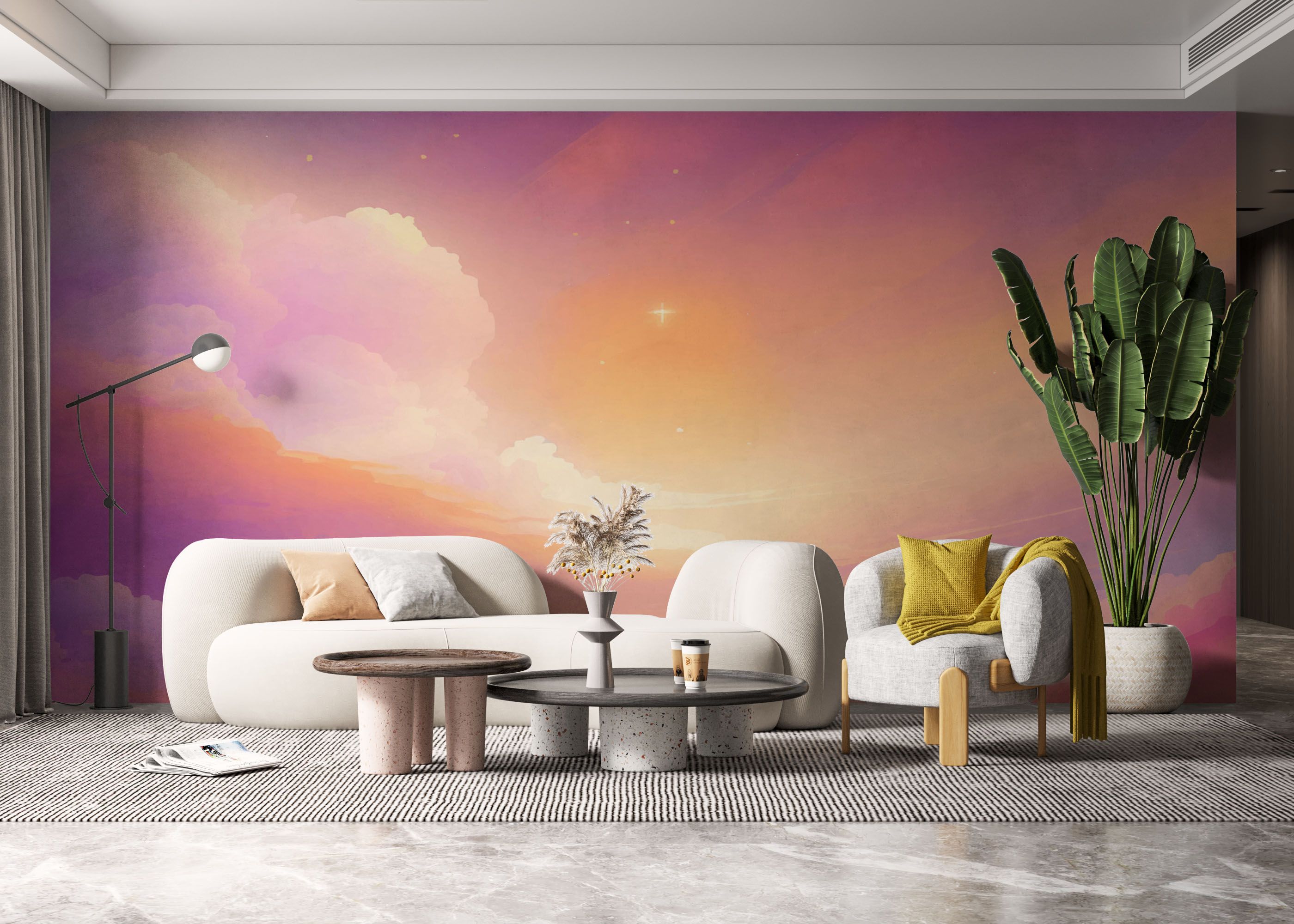 Orange Pink Clouds mockup 6