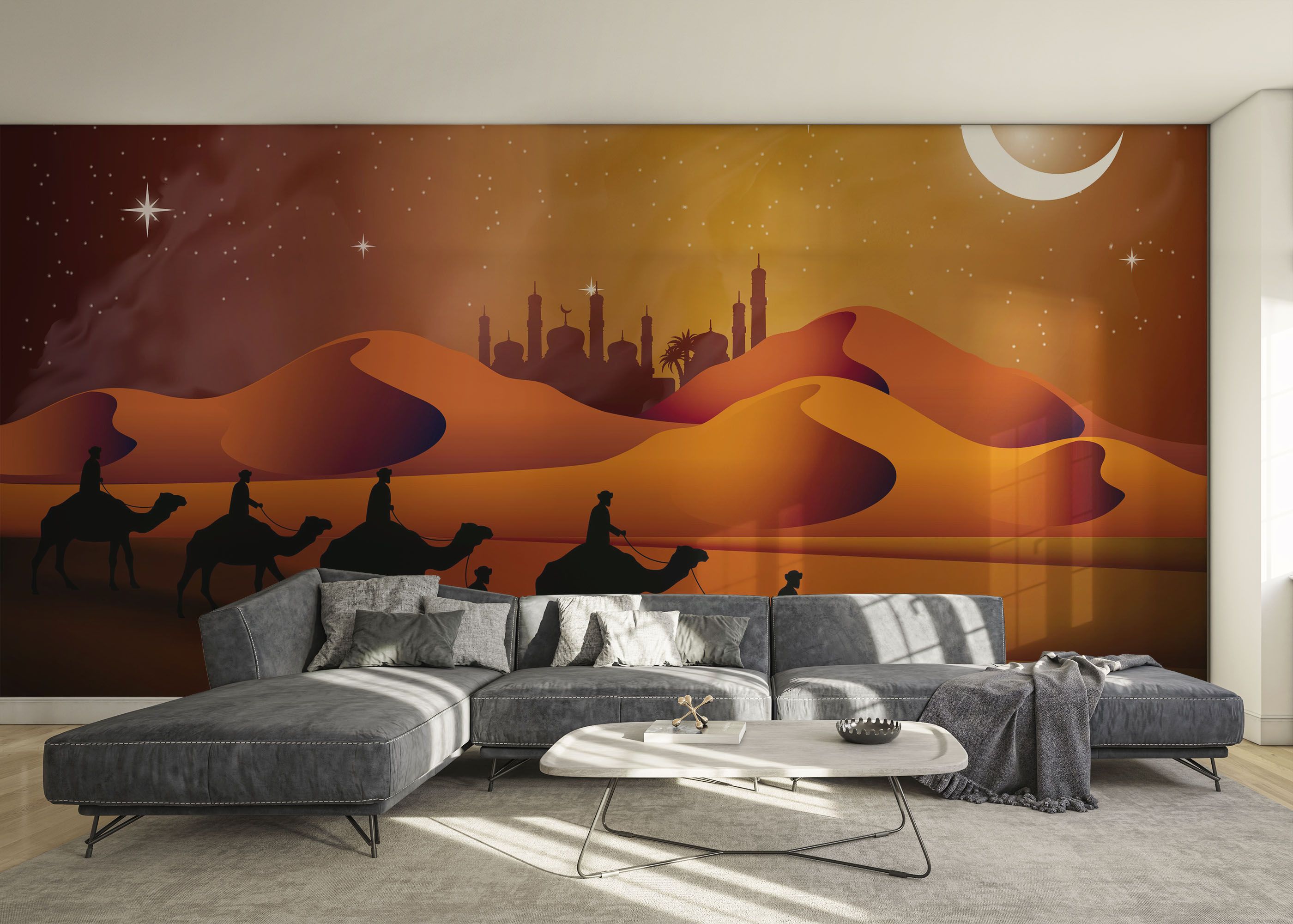 Desert Camels Moon mockup 0