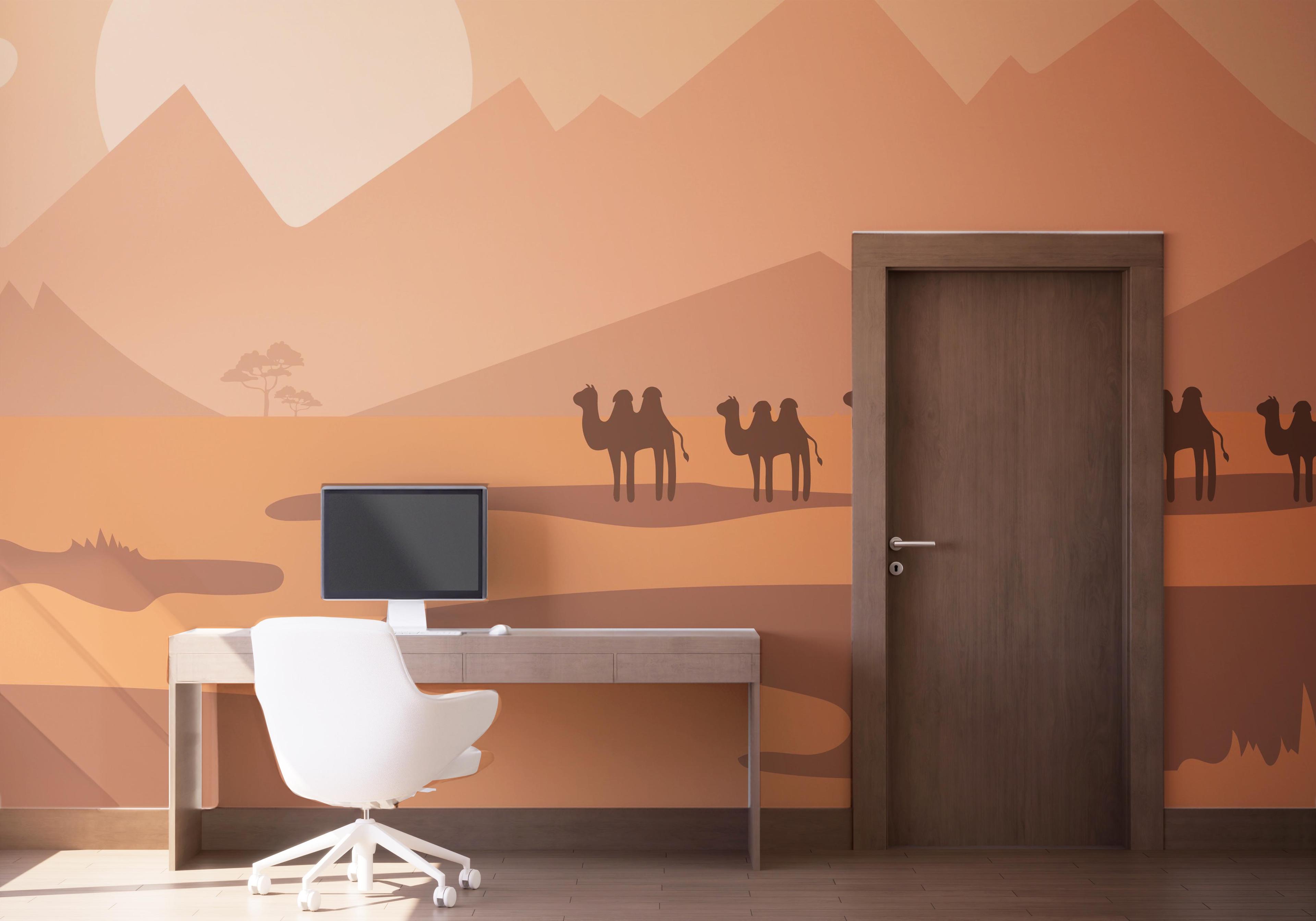 Fotótapéta Cream Desert Camels mockup 1