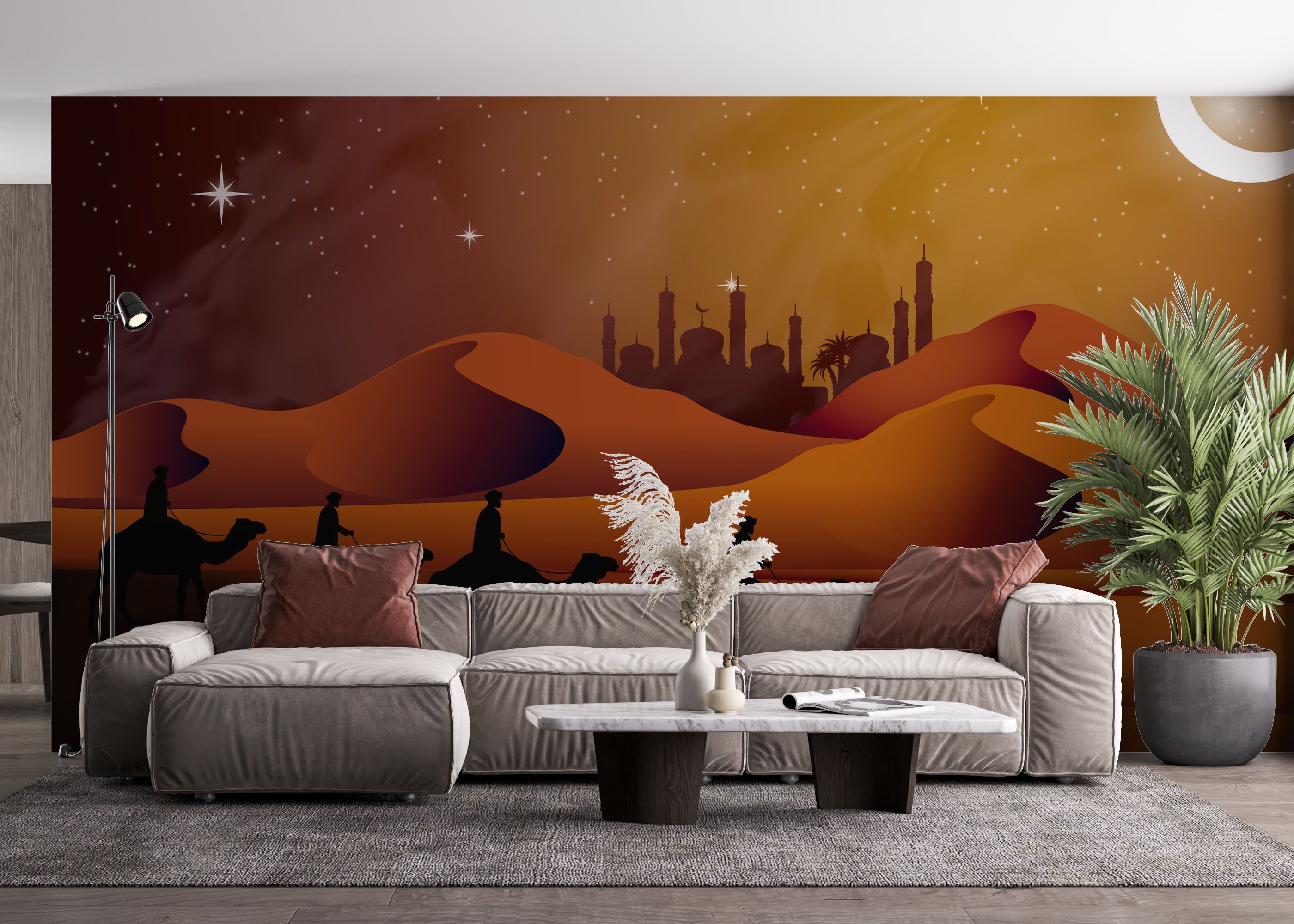 Desert Camels Moon mockup 4