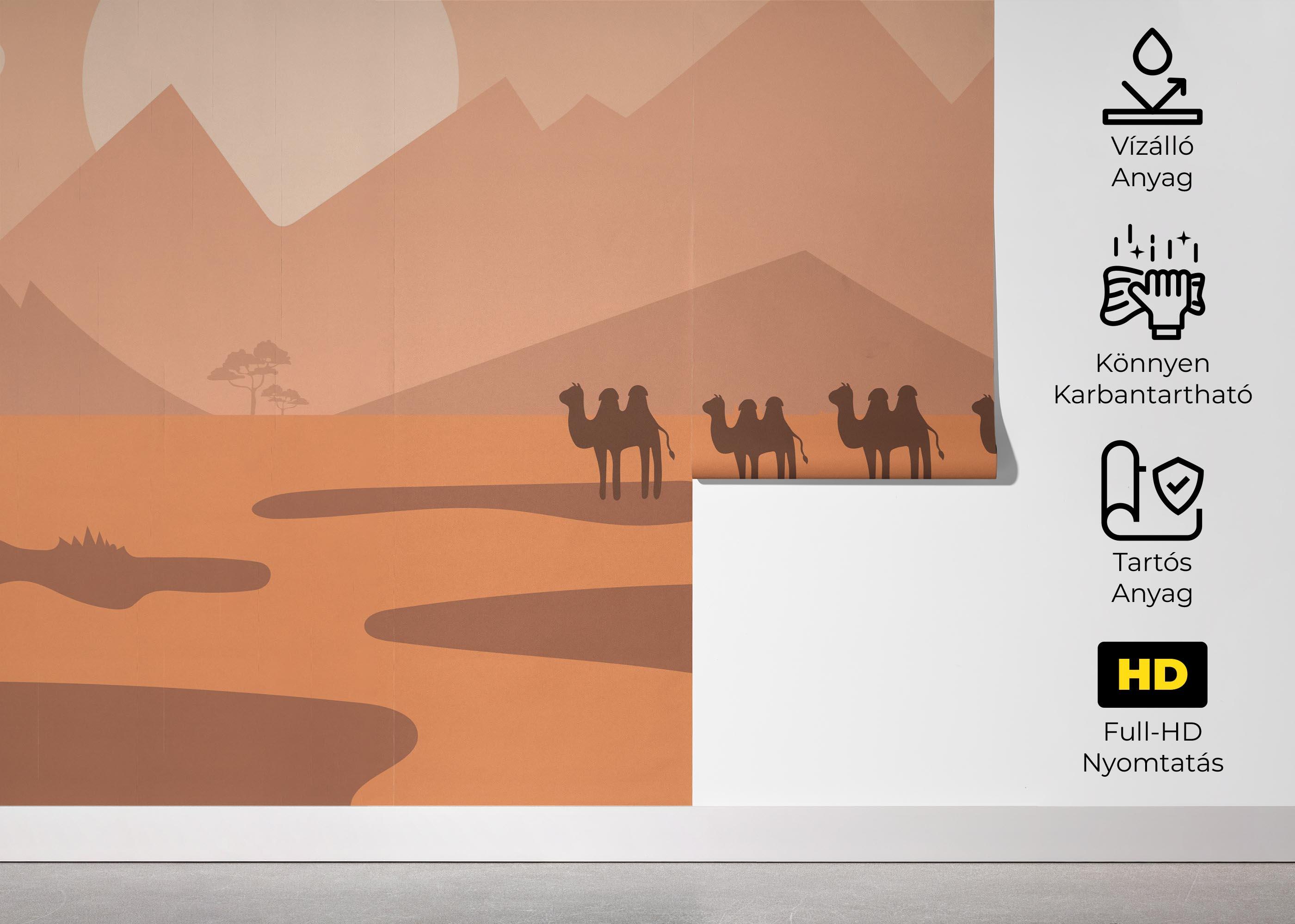 Fotótapéta Cream Desert Camels mockup 5
