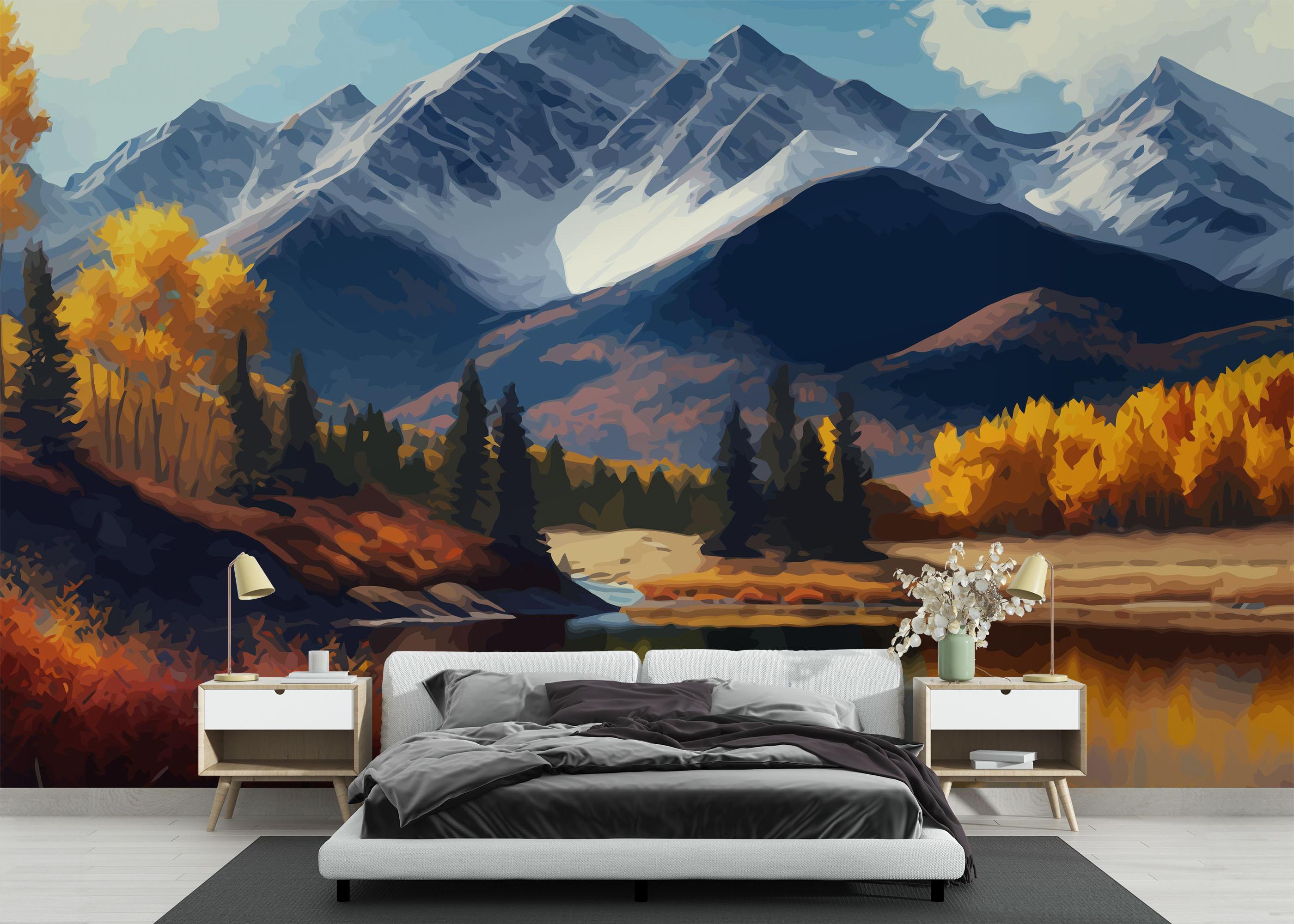 Fotótapéta Mountain Autumn Tree mockup 3