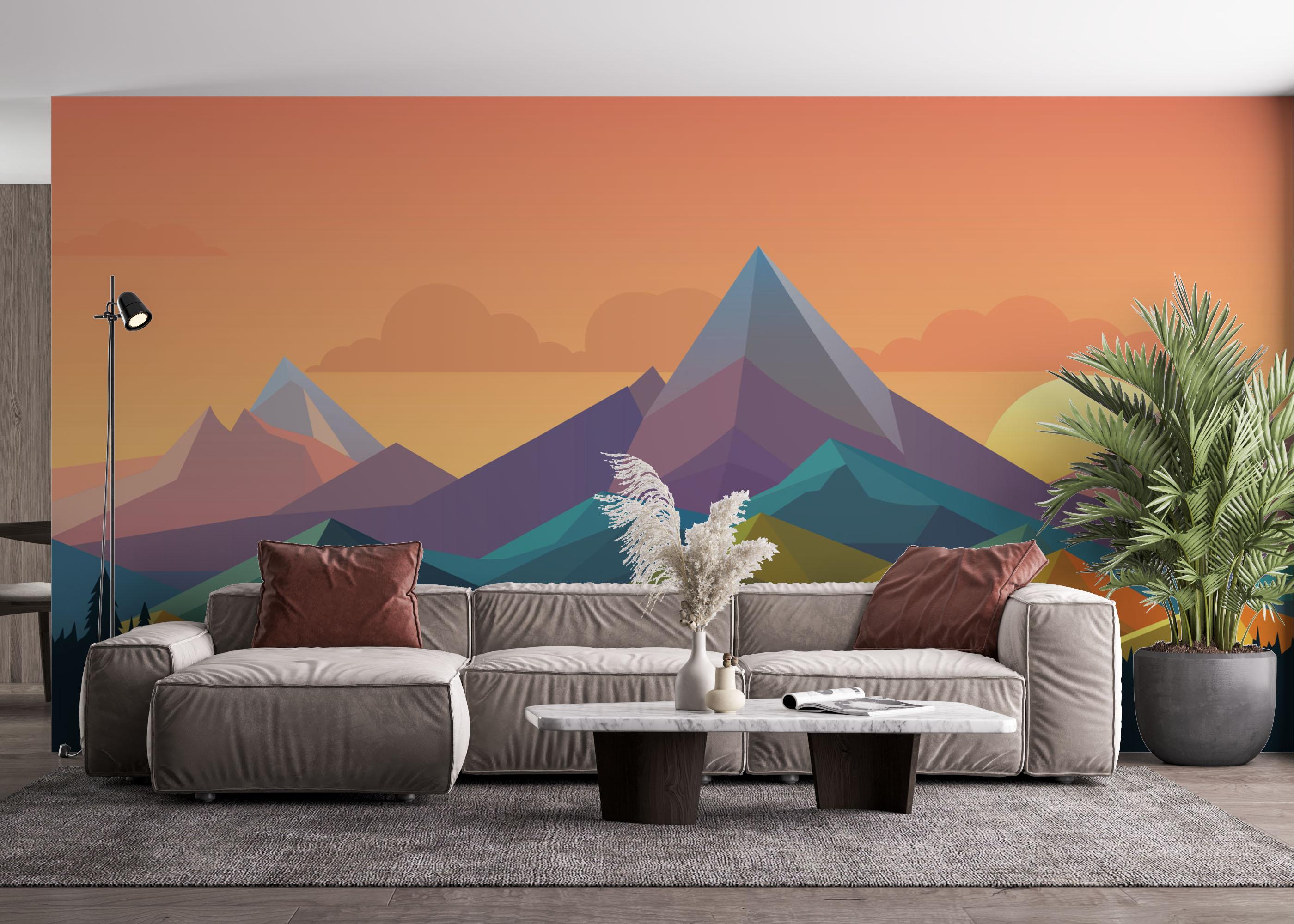Fotótapéta Color Mix Mountain mockup 4