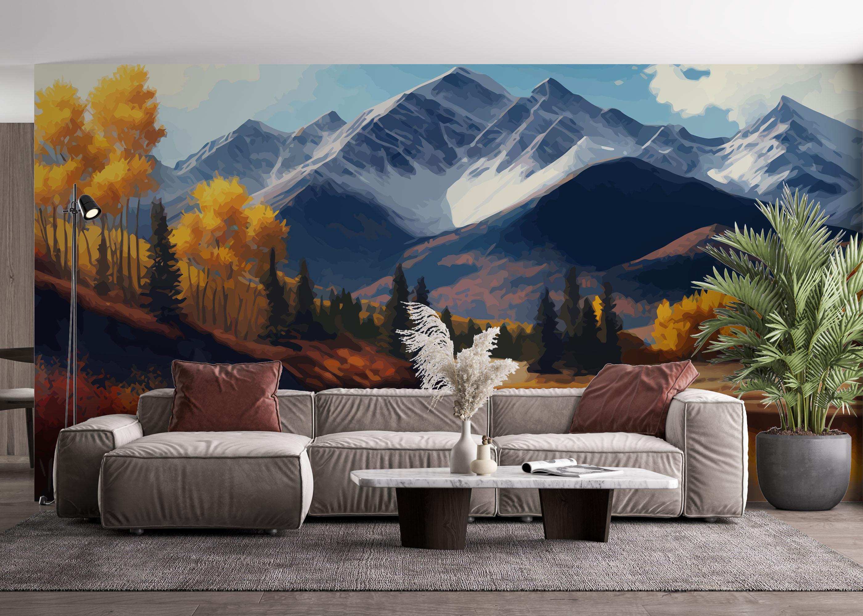 Fotótapéta Mountain Autumn Tree mockup 4