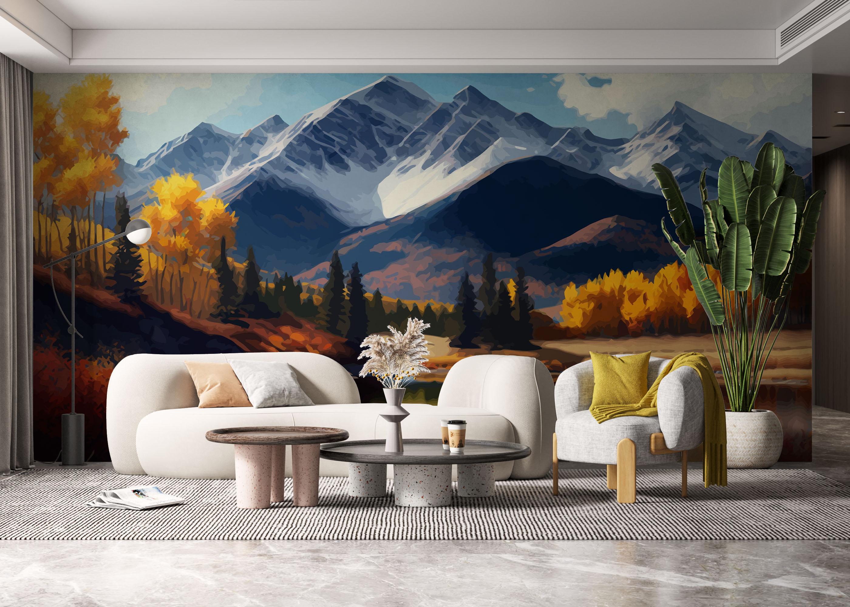 Fotótapéta Mountain Autumn Tree mockup 6