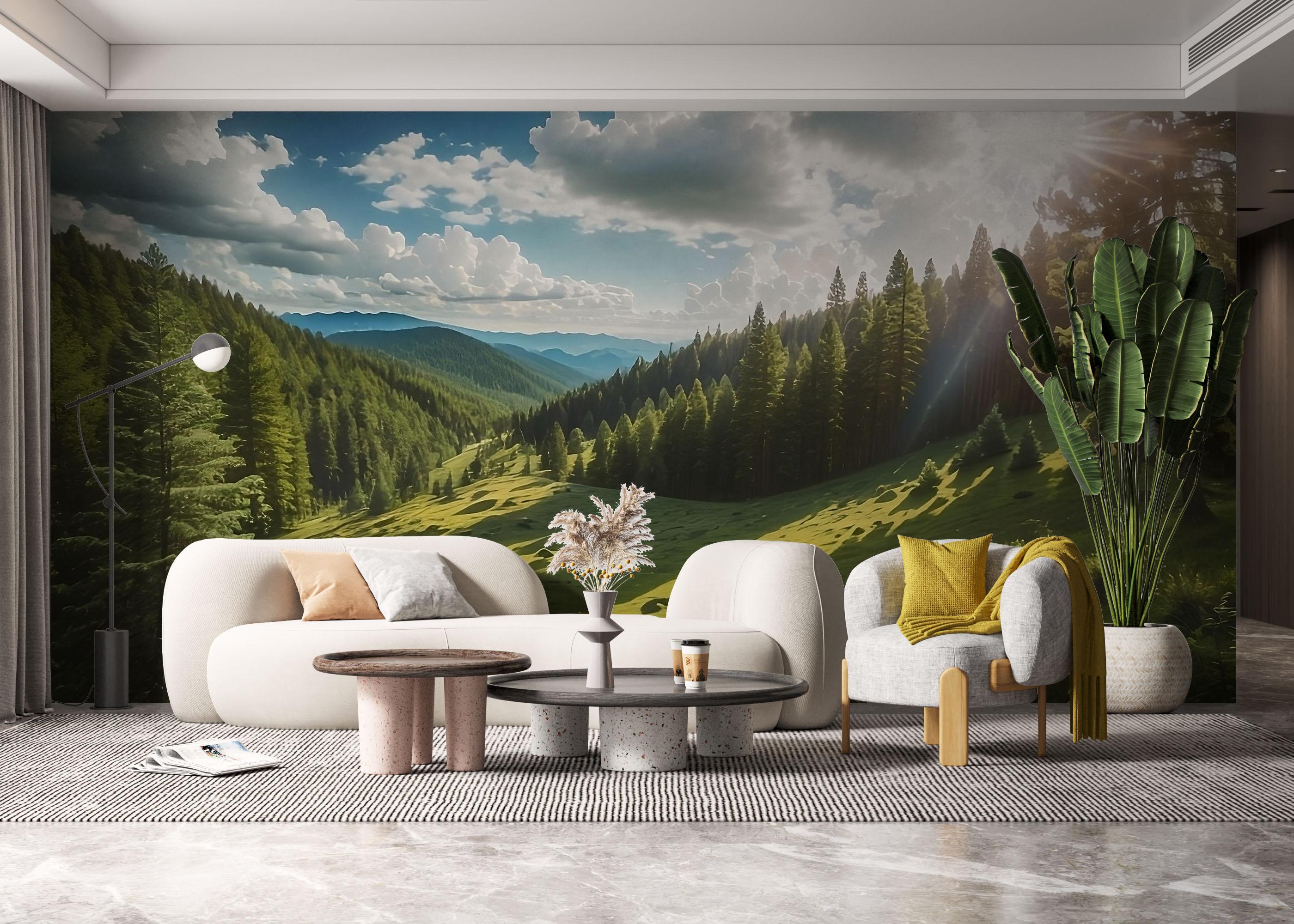 Fotótapéta Mountain Forest Art mockup 6