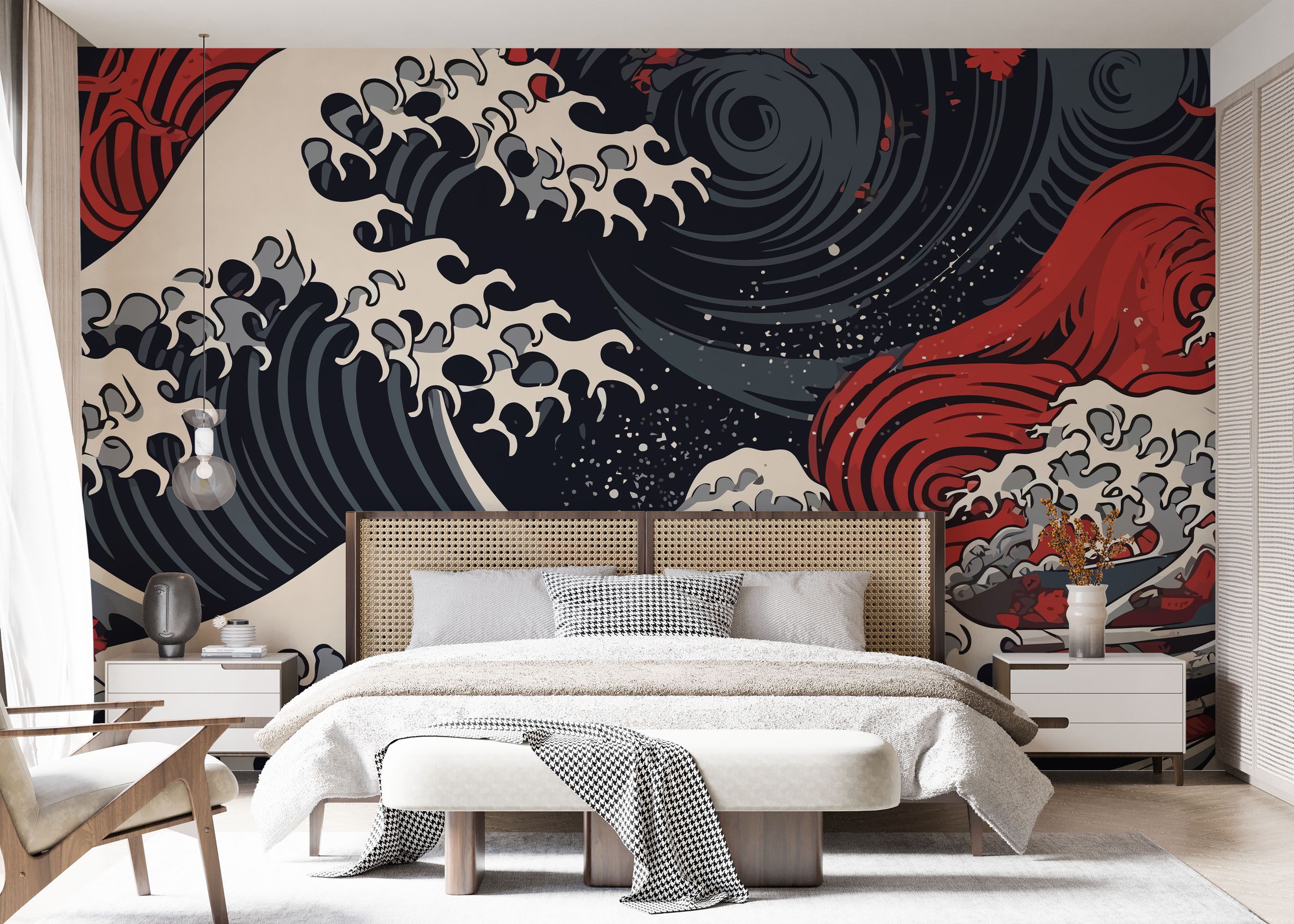 Red Blue Wave Art mockup 7