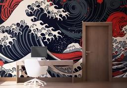 Red Blue Wave Art mockup 1