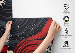 Red Blue Wave Art mockup 2