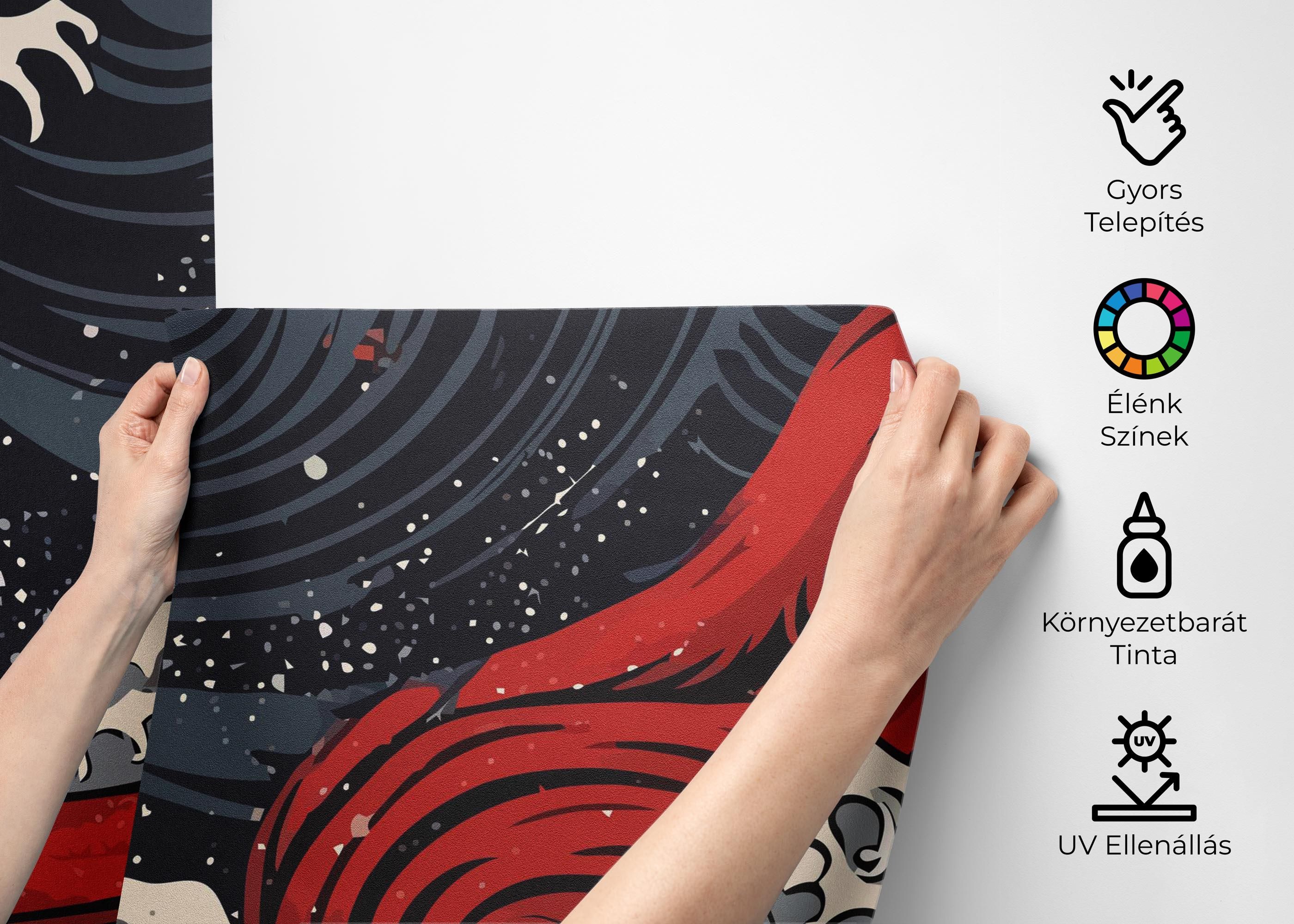 Red Blue Wave Art mockup 2