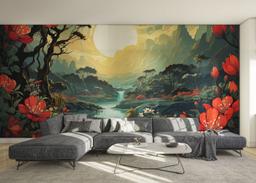 Red Flower Sunset mockup 0