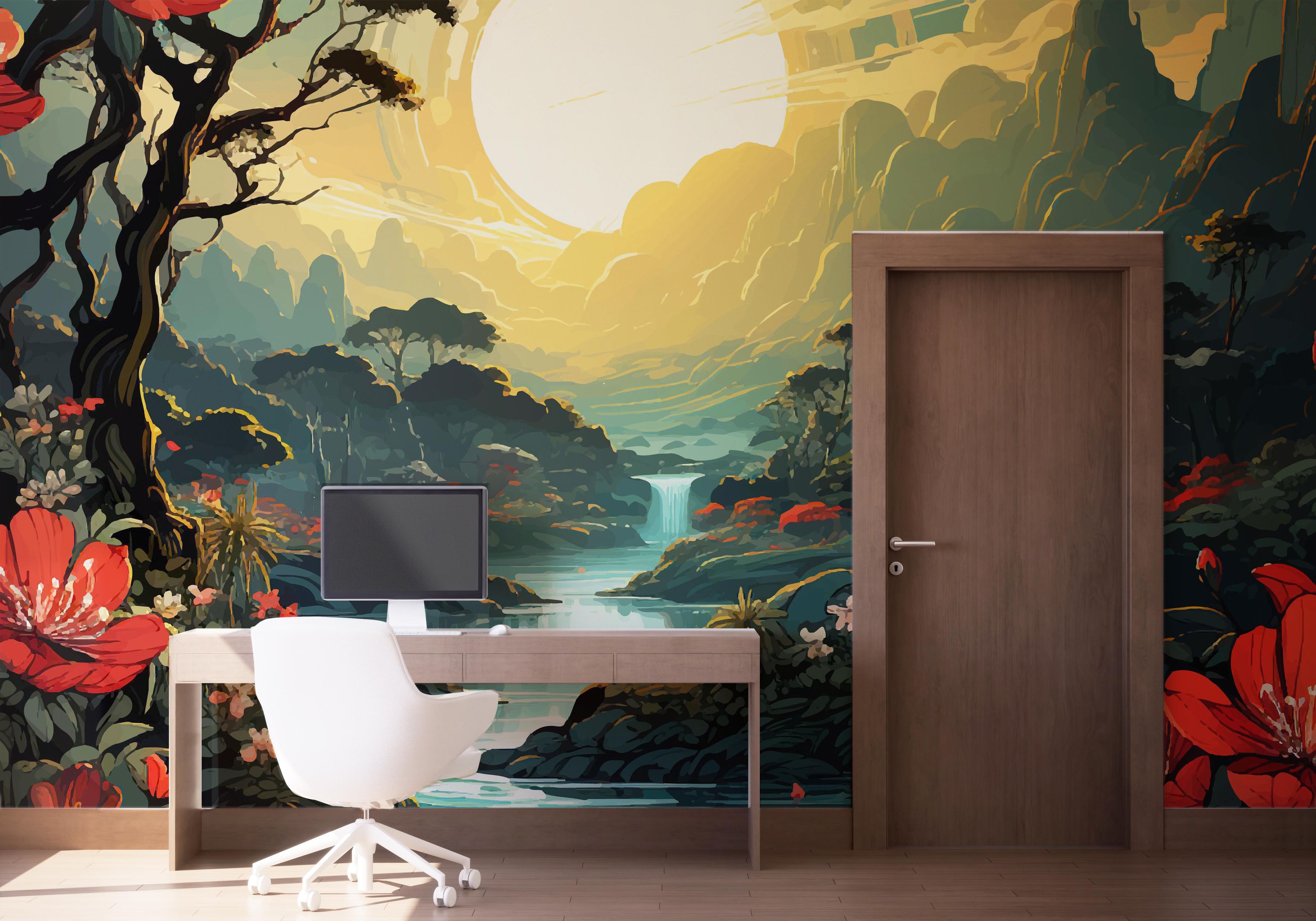 Red Flower Sunset mockup 1